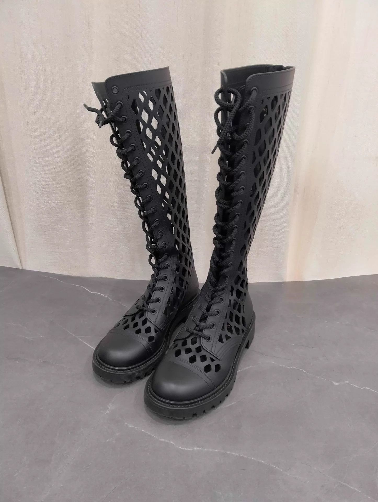Dior Dior Black Cutout Knee-High Boots 36 Size US 5.5 / IT 35.5 - 1 Thumbnail