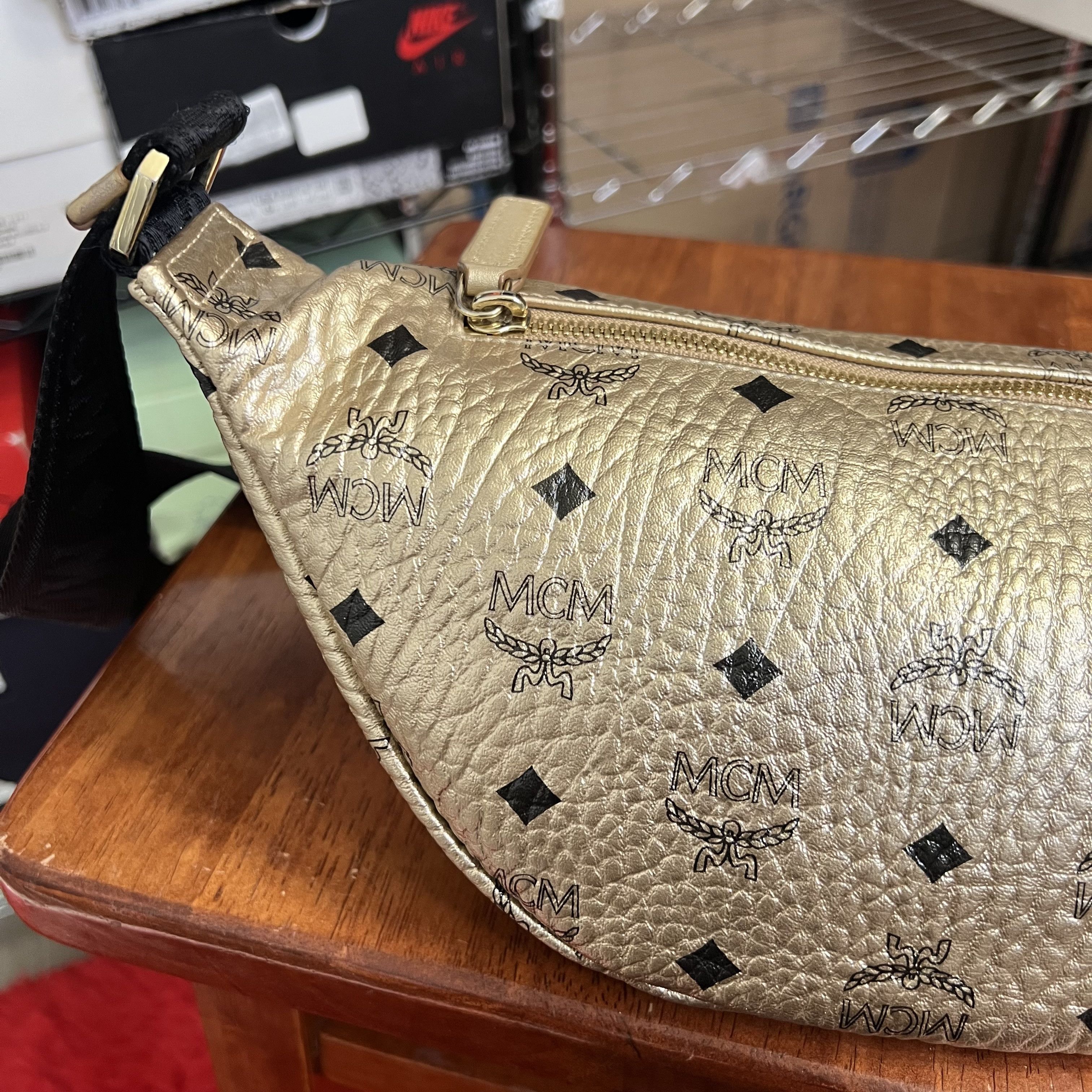 MCM MCM Gold Visetos Coated Canvas Belt Bag Size ONE SIZE - 7 Thumbnail