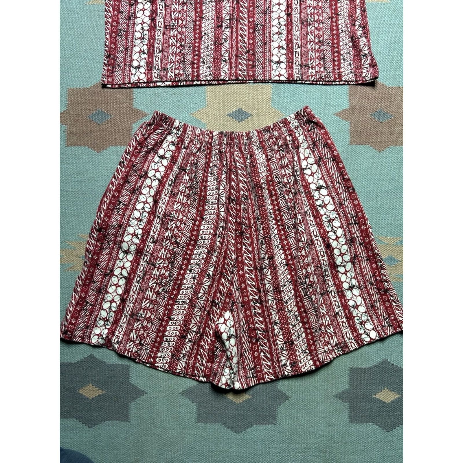 Vintage VINTAGE 80s 90s Tank Top & Shorts Set Beach Summer Abstract Red Adult XL Size US XL / EU 56 / 4 - 5 Thumbnail
