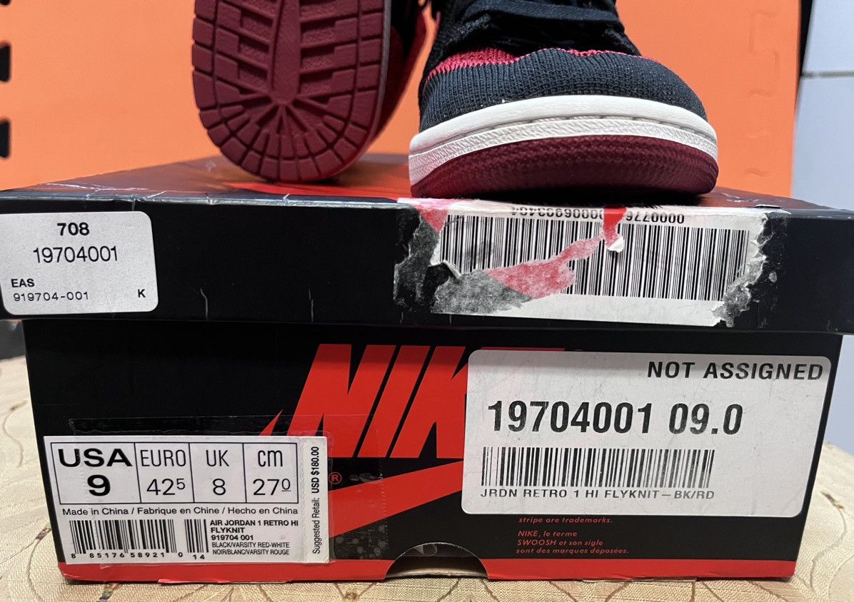 Jordan Brand Jordan 1 Flyknit Bred 2017 Size US 9 / EU 42 - 8 Thumbnail