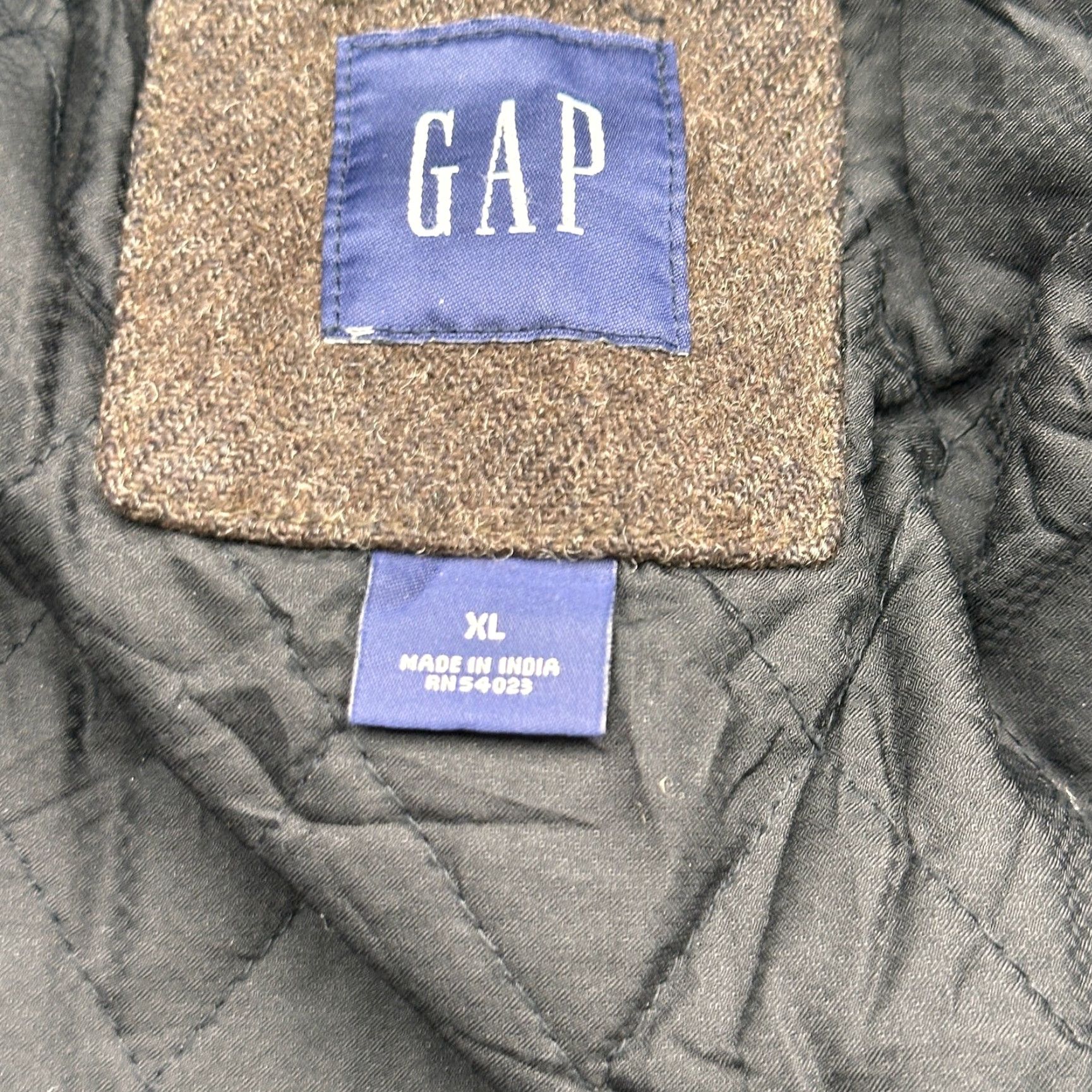 Gap GAP Wool Blend Quilt Lined Bomber Jacket Mens XL Grid Check Brown Pocket Battery of Quilted Zippered Pockets Size US XL / EU 56 / 4 - 3 Thumbnail