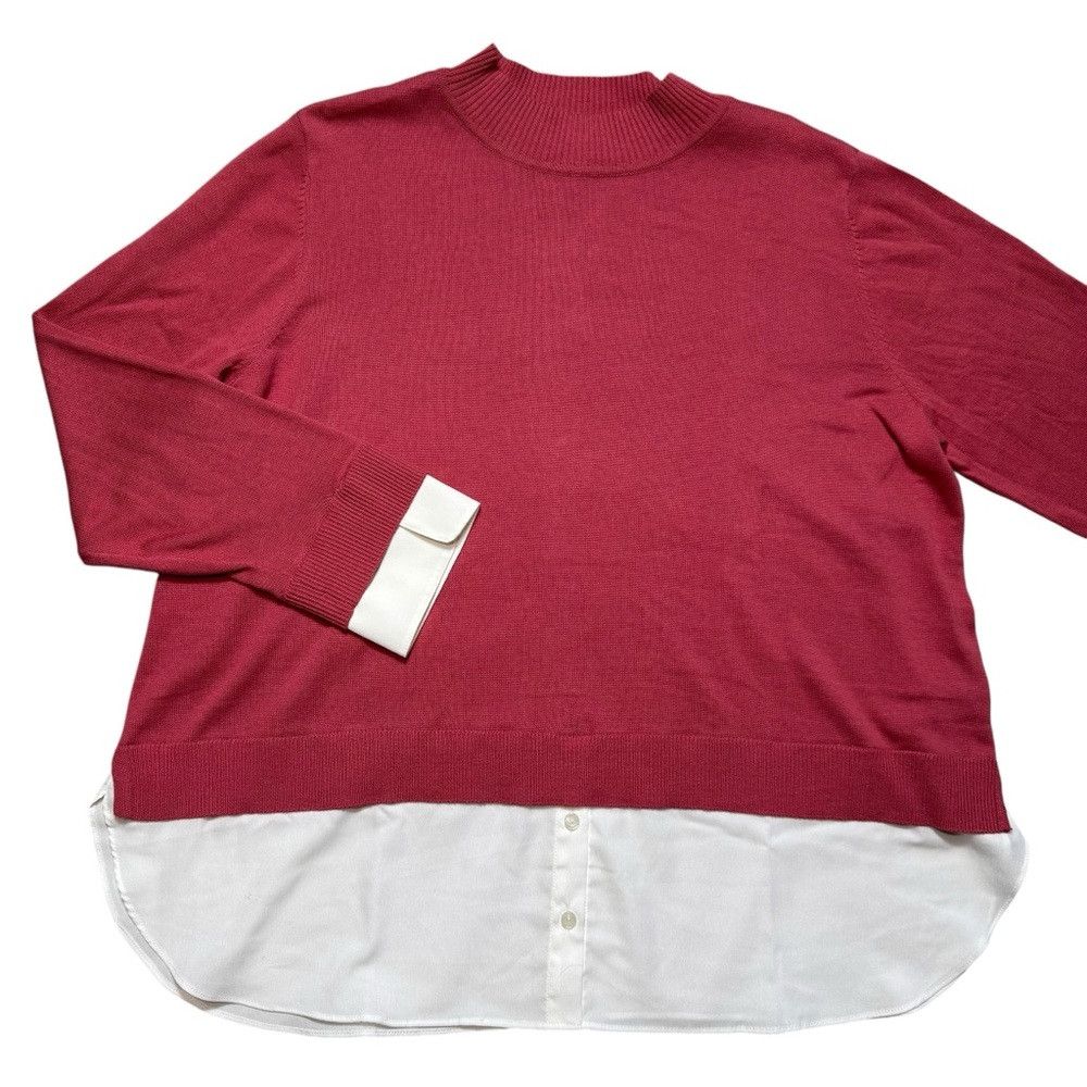 Isaac Mizrahi NWt New Isaac Mizrahi Mock Neck Pink Sweater Twofer Size X Size XL / US 12-14 / IT 48-50 - 5 Thumbnail