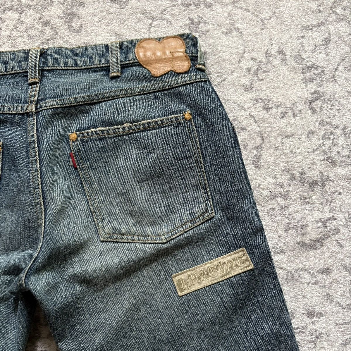 Number (N)ine Number (N)ine AW04 Give Peace a Chance Patchwork Jean Shorts Size US 31 - 7 Thumbnail