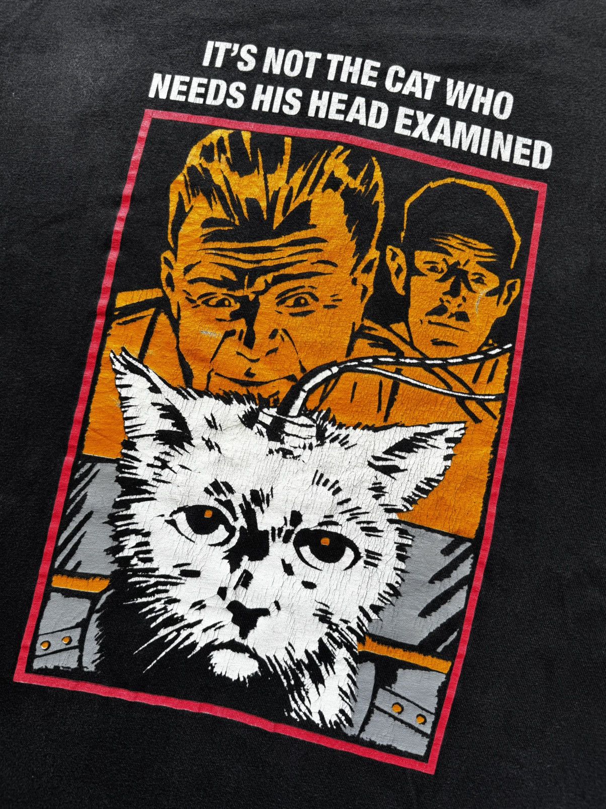 Vintage ‘90s Not The Cat PETA Vintage Art Tee Shirt Haring Size US L / EU 52-54 / 3 - 4 Thumbnail