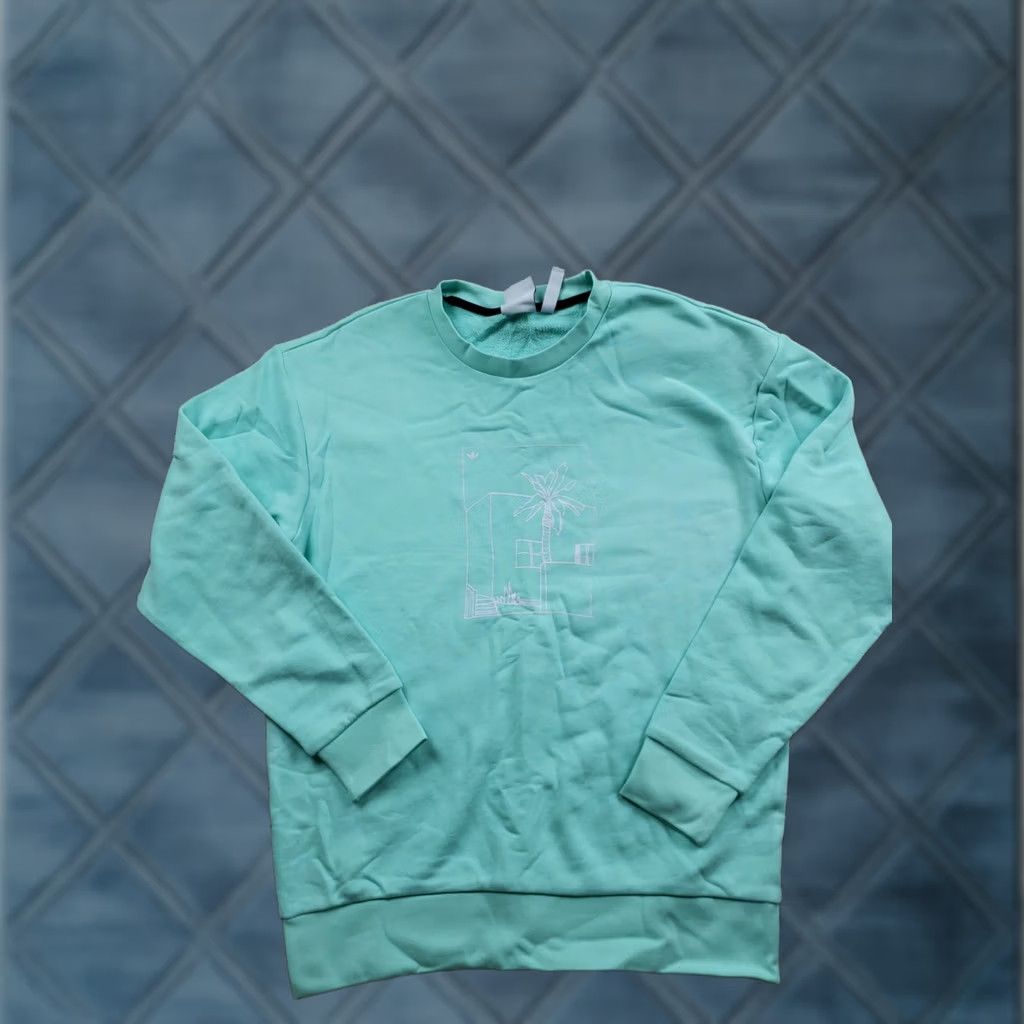 Adidas Adidas Sweatshirt Mens M Teal Blue Crew Neck Graphic Pullover Skateboarding Size US M / EU 48-50 / 2 - 1 Thumbnail