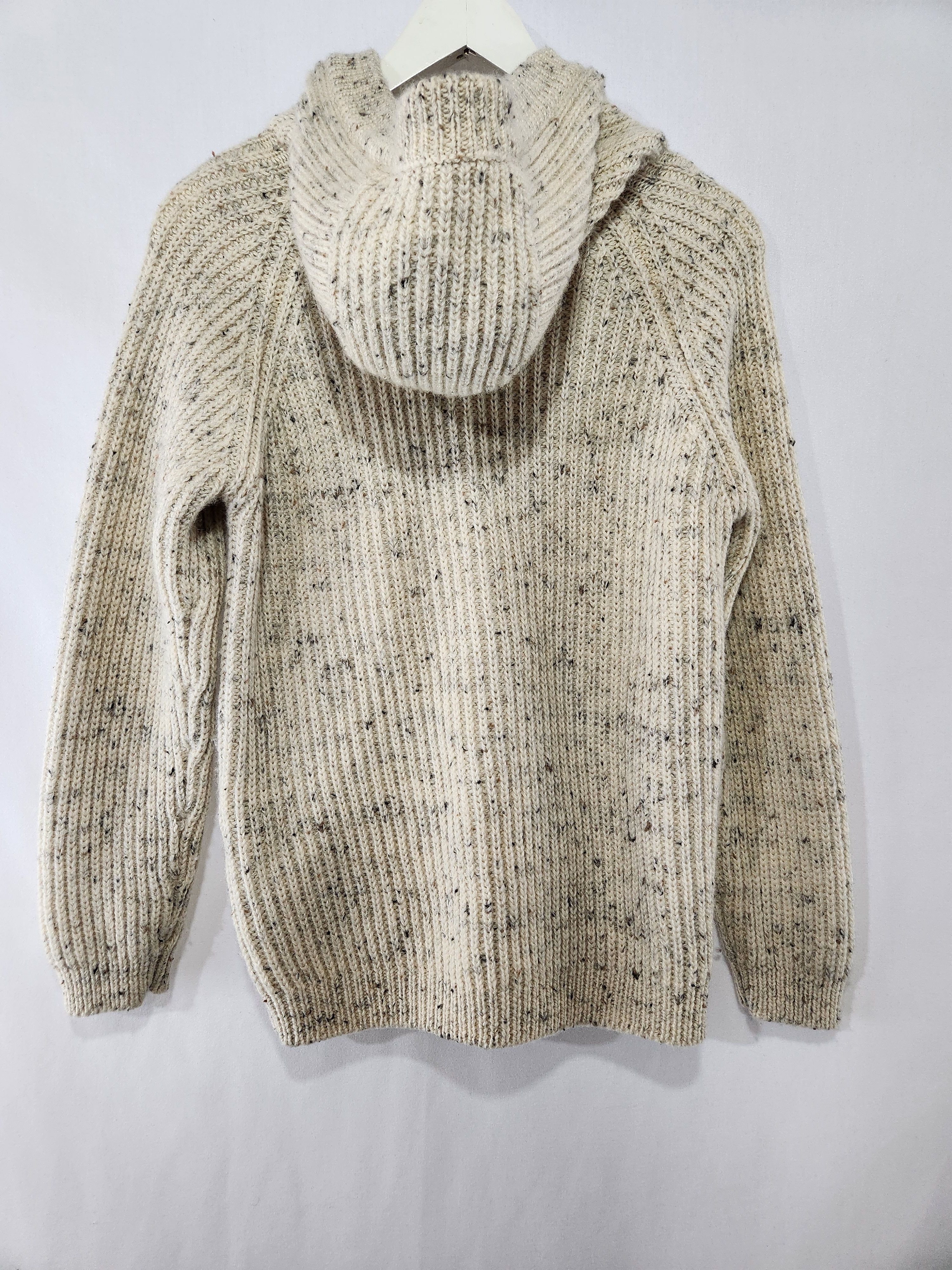 Epaulet Heirloom Ecru Nep Hooded Wool Cardigan Size US S / EU 44-46 / 1 - 8 Thumbnail