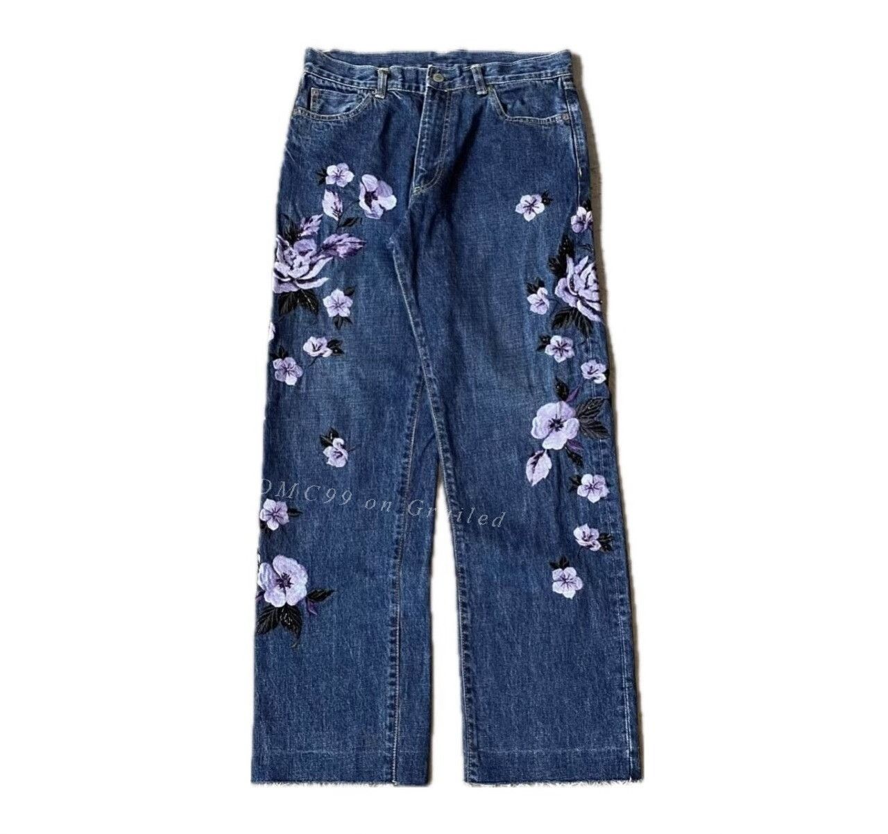 Vintage Vintage 1990s Yoshiyuki Konishi Embroidered Denim Size US 26 / EU 42 - 1 Thumbnail