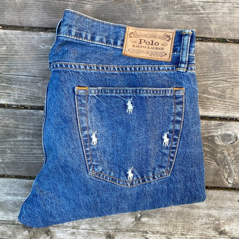 Polo Ralph Lauren POLO RALPH LAUREN SULLIVAN SLIM EMBROIDERED PONY JEANS MENS Size US 36 / EU 52 - 4 Thumbnail