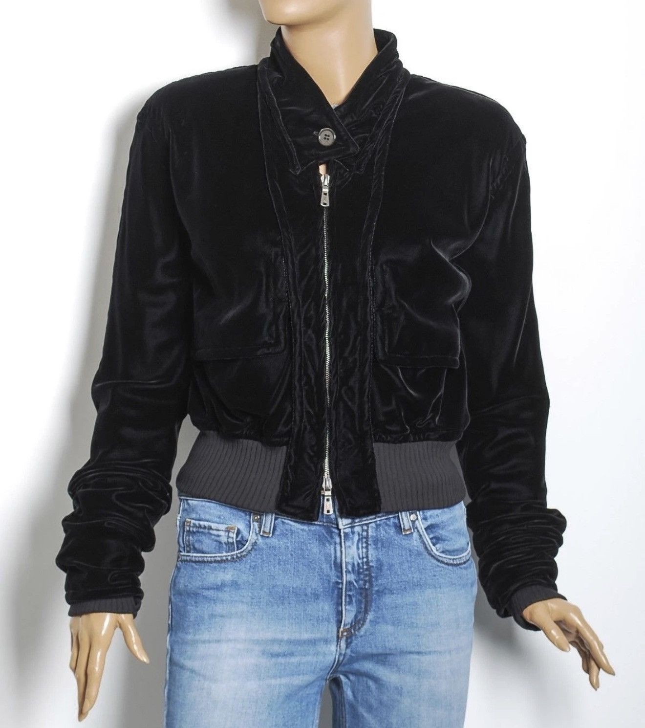 Saint Laurent Paris SAINT LAURENT by Tom Ford FW2003 Velvet Silk Bomber Jacket Size S / US 4 / IT 40 - 2 Thumbnail
