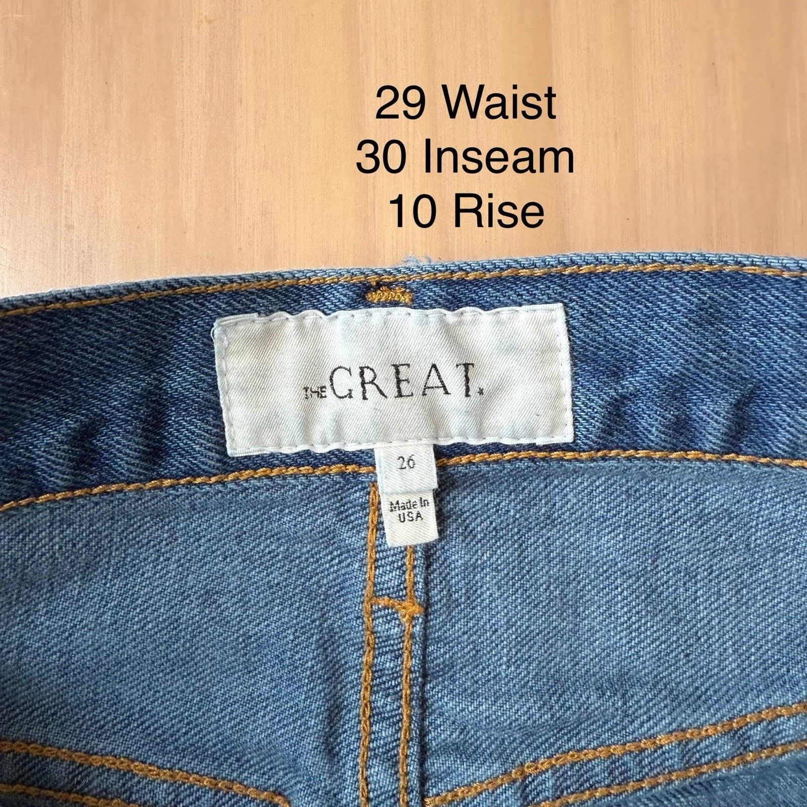 THE GREAT The Great Jeans Women's 29 Blue The Wayne Straight Glam Boho Size 29" - 5 Thumbnail