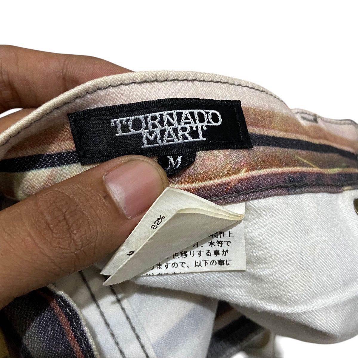 Tornado Mart Tornado Mart Leaves Bamboo Striped Pattern Flared Pants Size US 29 - 5 Thumbnail