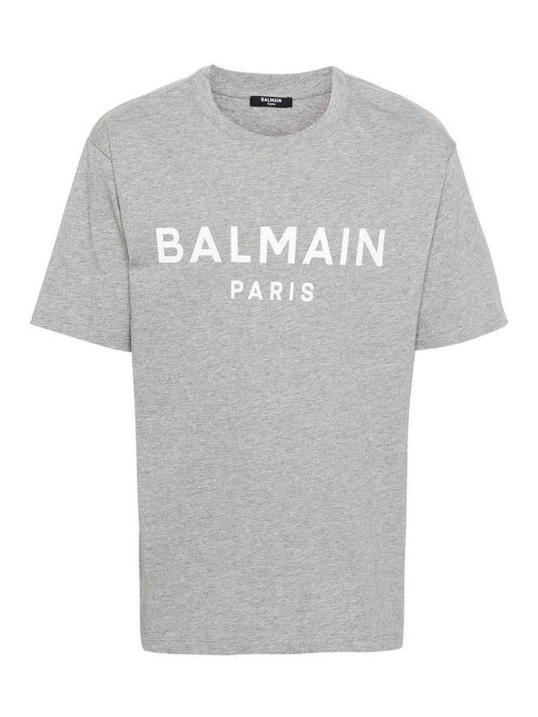 o1s1wg110925 Logo Print Cotton T-Shirt in Grey