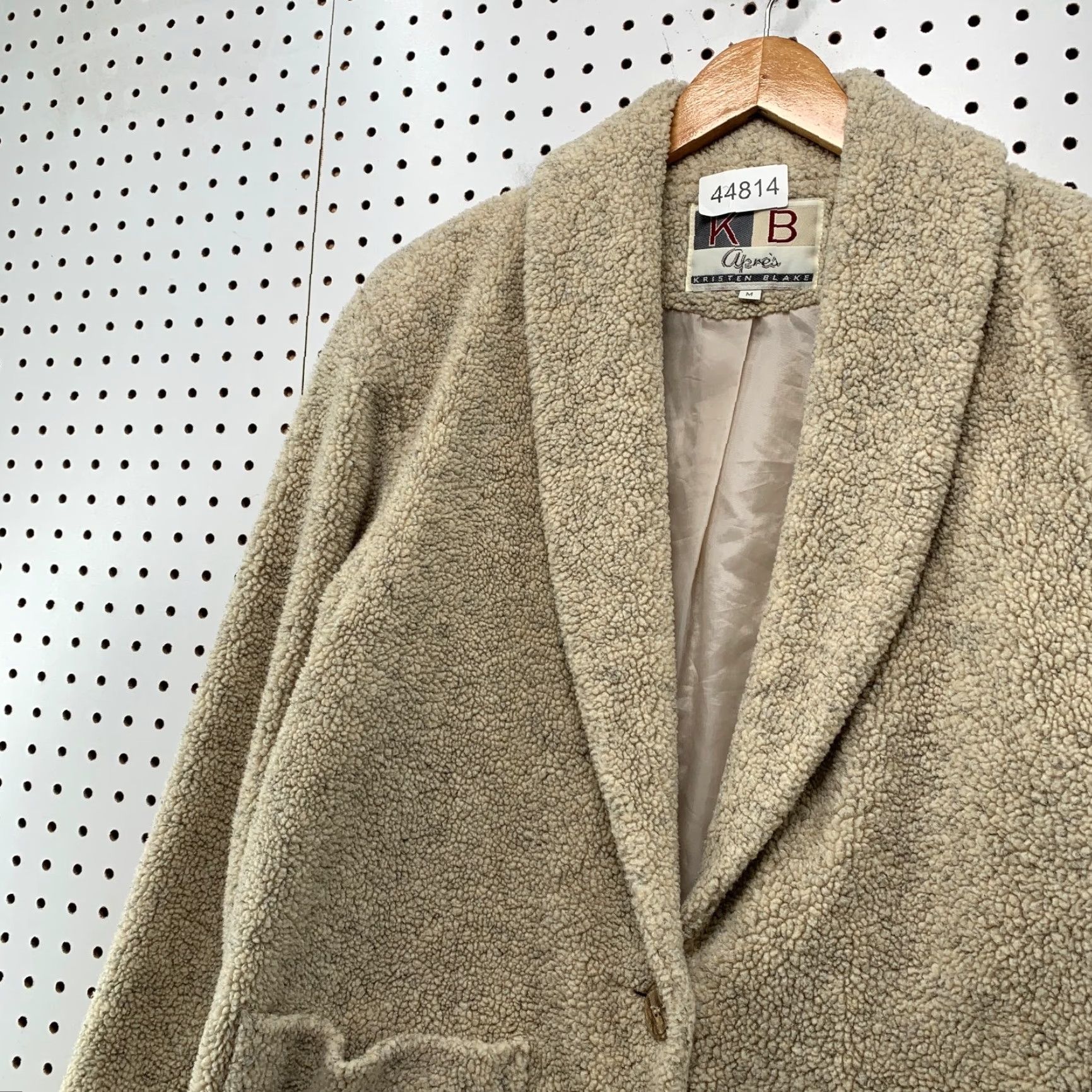 Vintage VINTAGE Kristen Blake Sherpa Blazer Jacket Womens M Beige Deep Pile Fleece Jacket Size M / US 6-8 / IT 42-44 - 5 Thumbnail