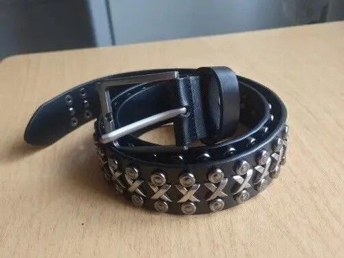Leather X Rivet Split Leather Belt Size ONE SIZE - 4 Thumbnail