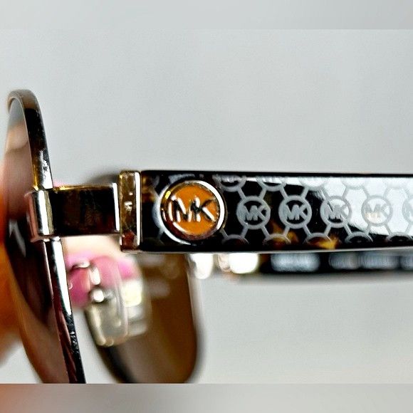 Michael Kors Michael Kors Tunisia Brown Gold Metal Tortoise Sunglasses Size ONE SIZE - 7 Thumbnail