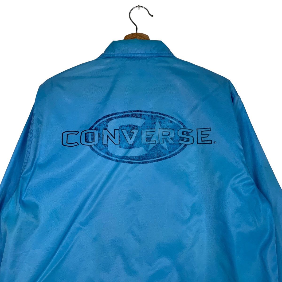 Converse 90's CONVERSE ALL STAR Big Logo Light Blue Jacket #0574-C26 Size US M / EU 48-50 / 2 - 2 Thumbnail
