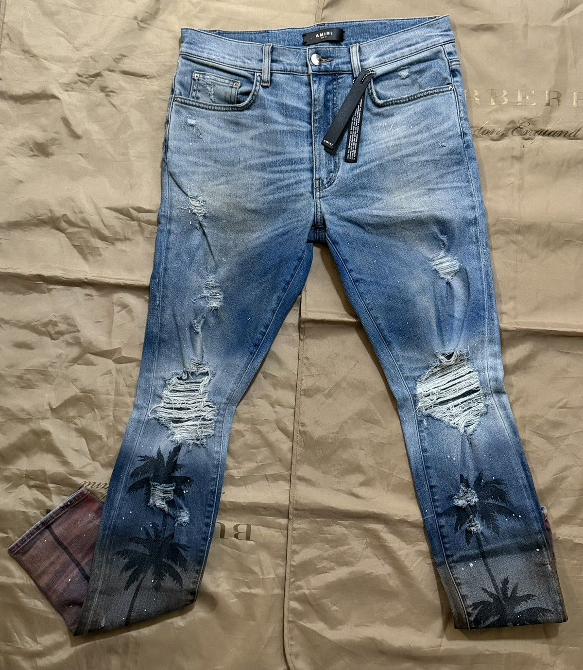 Amiri Amiri Distressed Palm Tree Denim size 34 Size US 34 / EU 50 - 1 Thumbnail