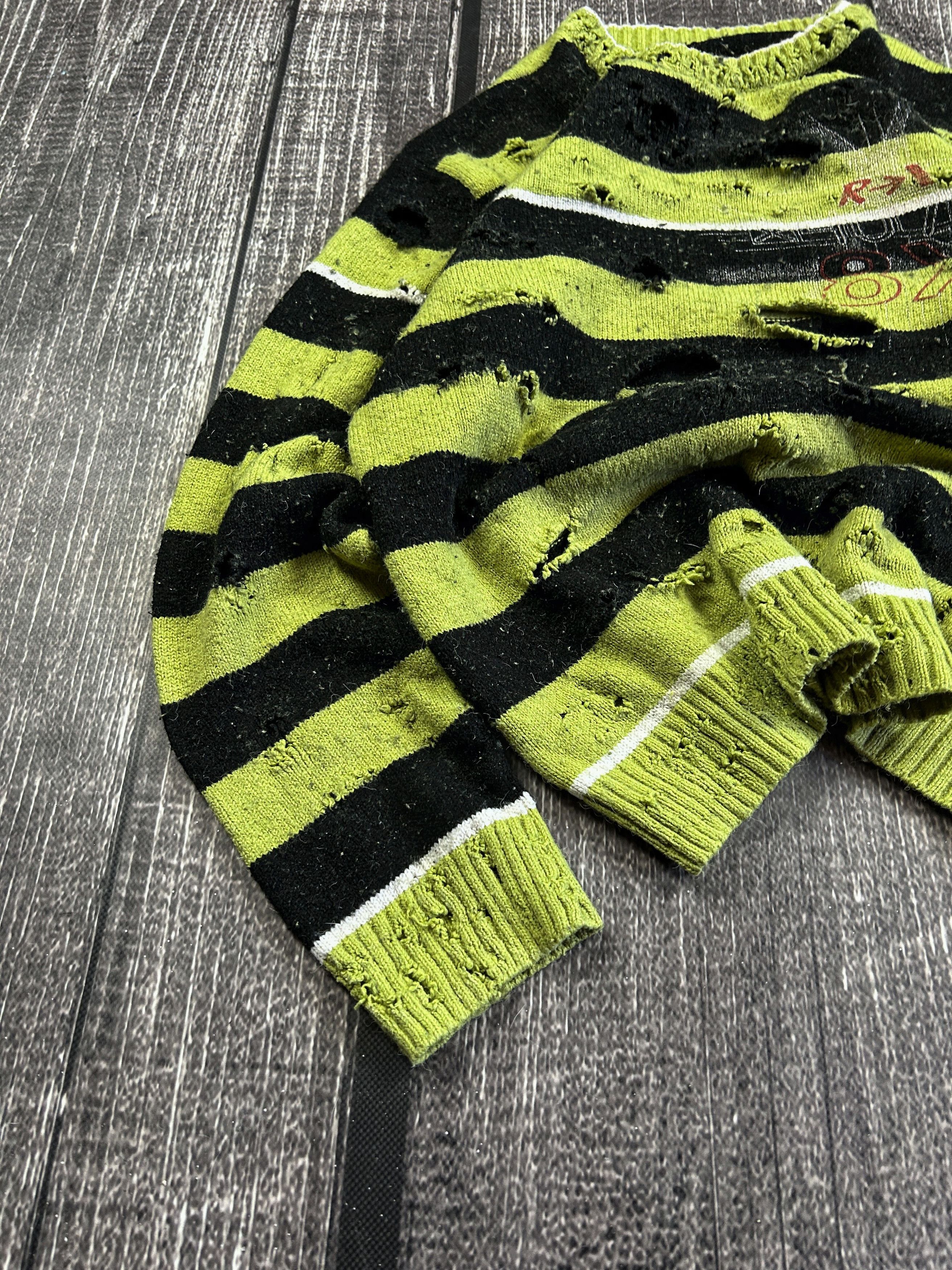 Japanese Brand Y2K Distressed Striped Grunge Knit Sweater Punk Archive Size US M / EU 48-50 / 2 - 2 Thumbnail