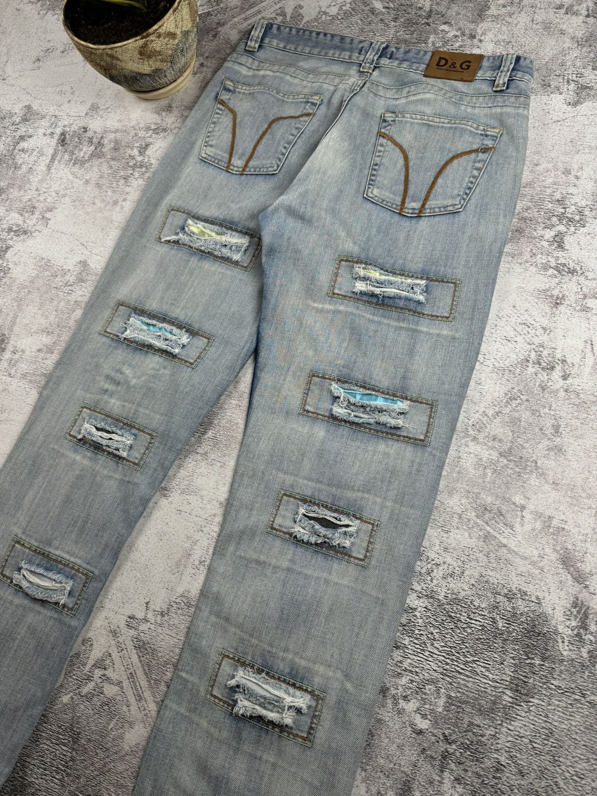 Dolce & Gabbana Dolce & Gabbana RARE D&G Patchwork Distressed Y2K Denim Jeans Size US 34 / EU 50 - 8 Thumbnail
