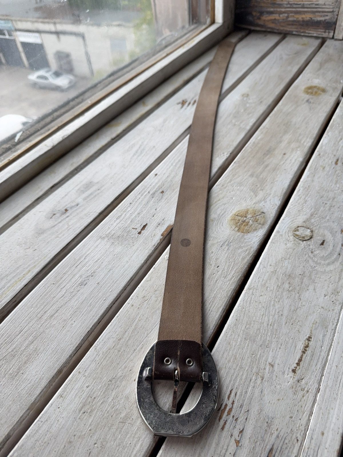 Designer × Leather × Vintage VTG 90s Rashmoteka Swiss Leather Belt Horseshoe Buckle Size ONE SIZE - 6 Thumbnail