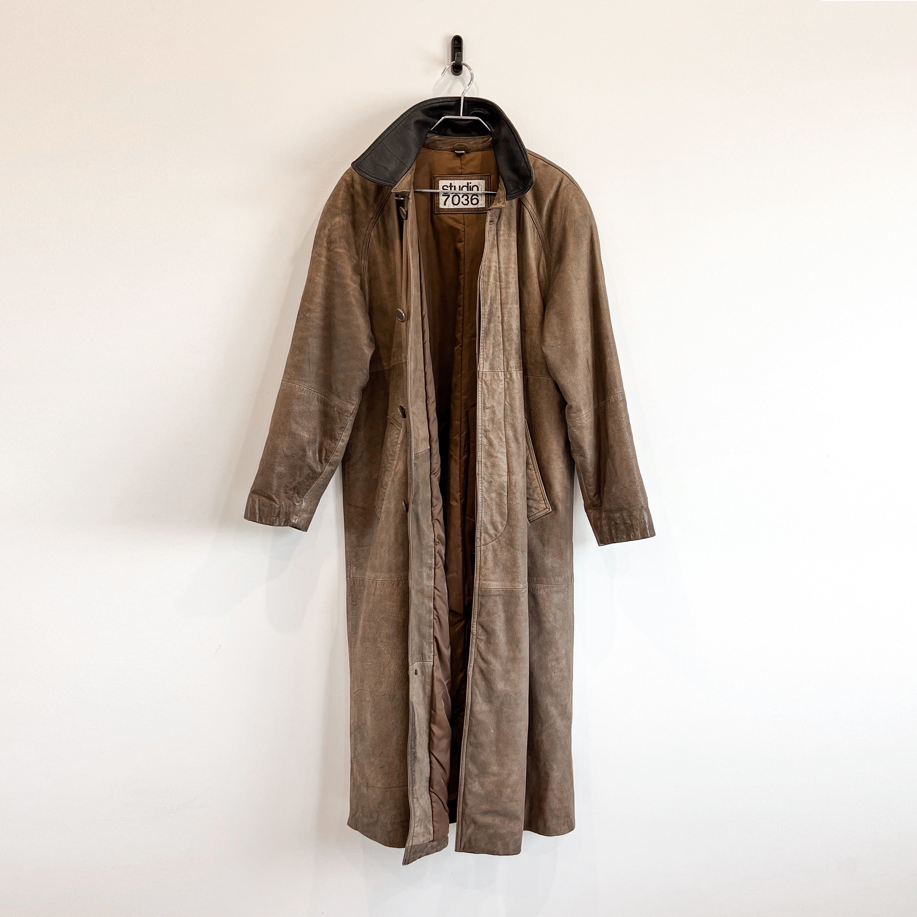 Vintage Super Rare VTG Studio 7036 Leather Western Long Coat Jacket Size US L / EU 52-54 / 3 - 8 Thumbnail
