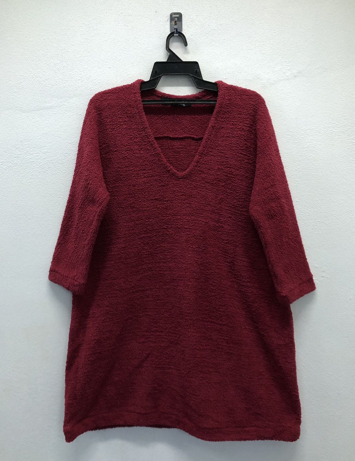 Japanese Brand × Y's × Yohji Yamamoto Yohji Y's for Living Burgundy Textured Lounge Dress Size US XL / EU 56 / 4 - 1 Thumbnail