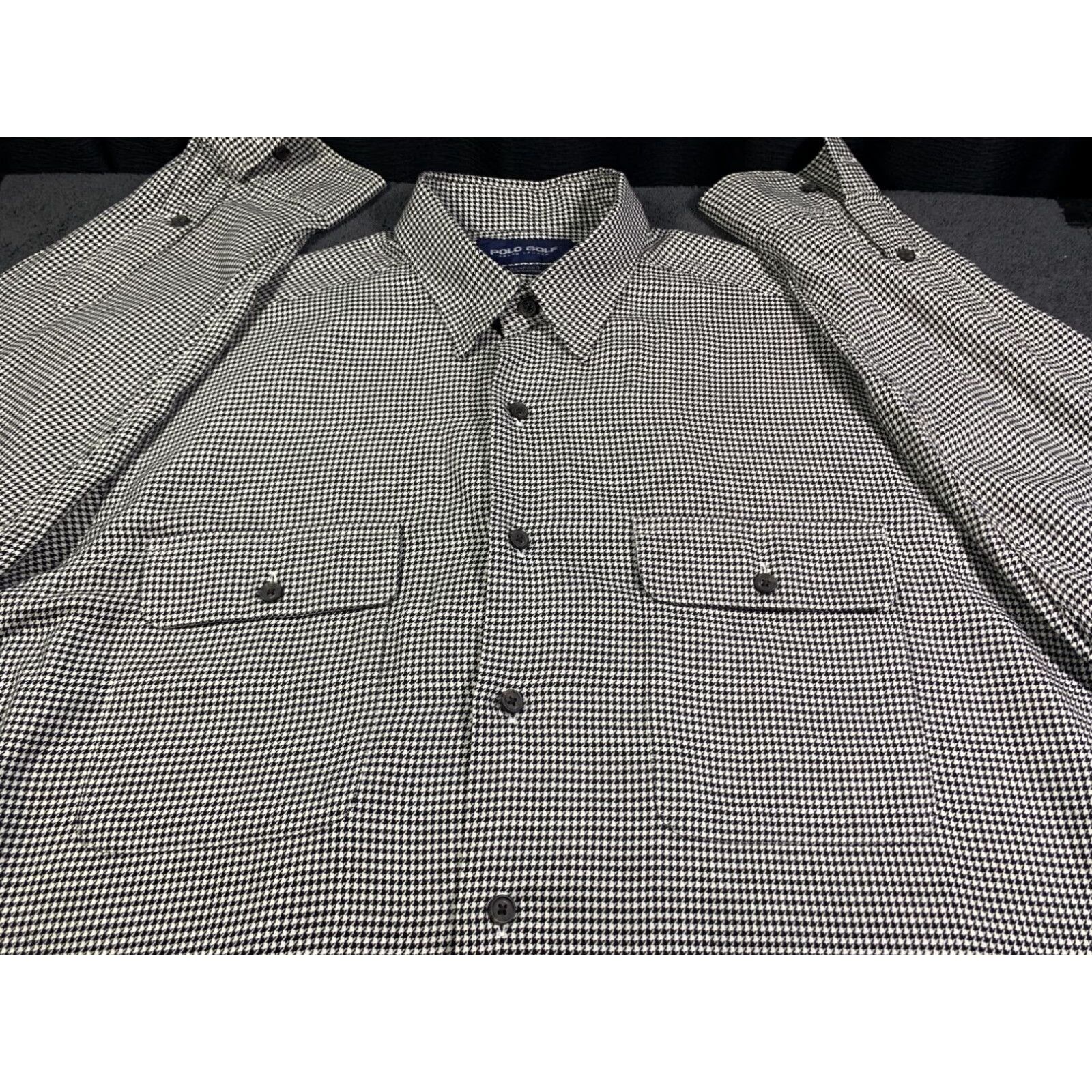 Polo Ralph Lauren Polo Ralph Lauren Button-Up Shirt Mens Large Long Sleeve Black White Houndstooth Size US L / EU 52-54 / 3 - 2 Thumbnail