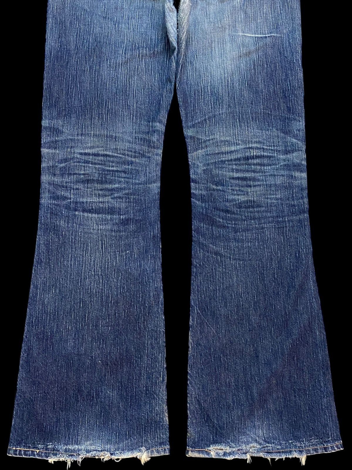 Edwin Vintage Edwin Blue Wash Distressed Flare Jeans Size 35" - 6 Thumbnail