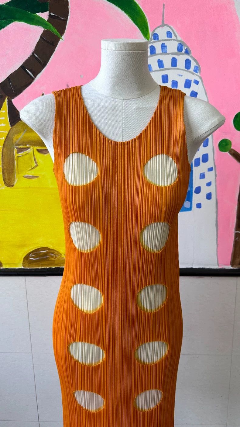 Issey Miyake Issey Miyake Orange polka dot dress Size S / US 4 / IT 40 - 2 Thumbnail
