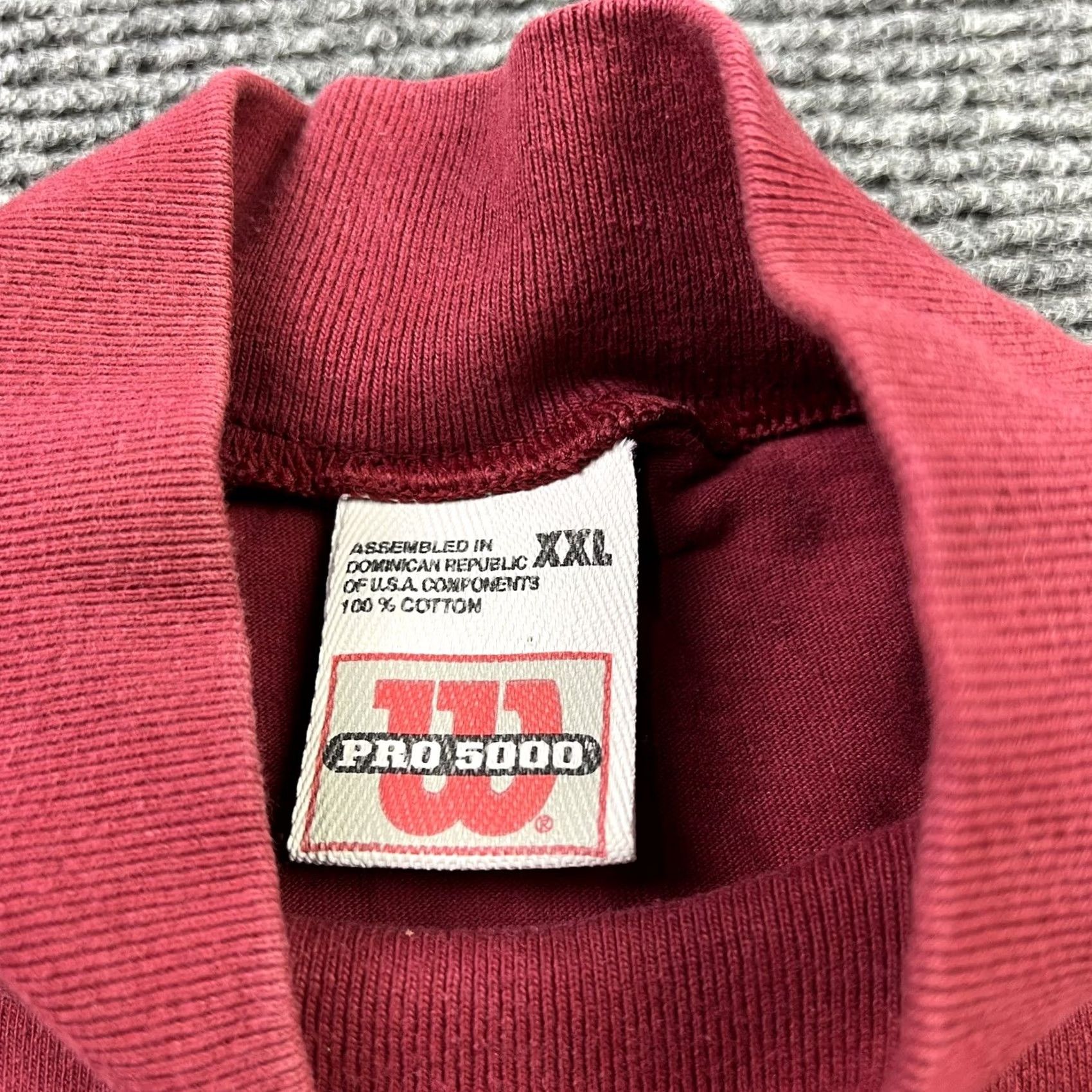 Wilson VINTAGE Wilson Pro 5000 Logo Long Sleeve Red T-Shirt Mens 2XL 100% Cotton Size US XXL / EU 58 / 5 - 2 Thumbnail