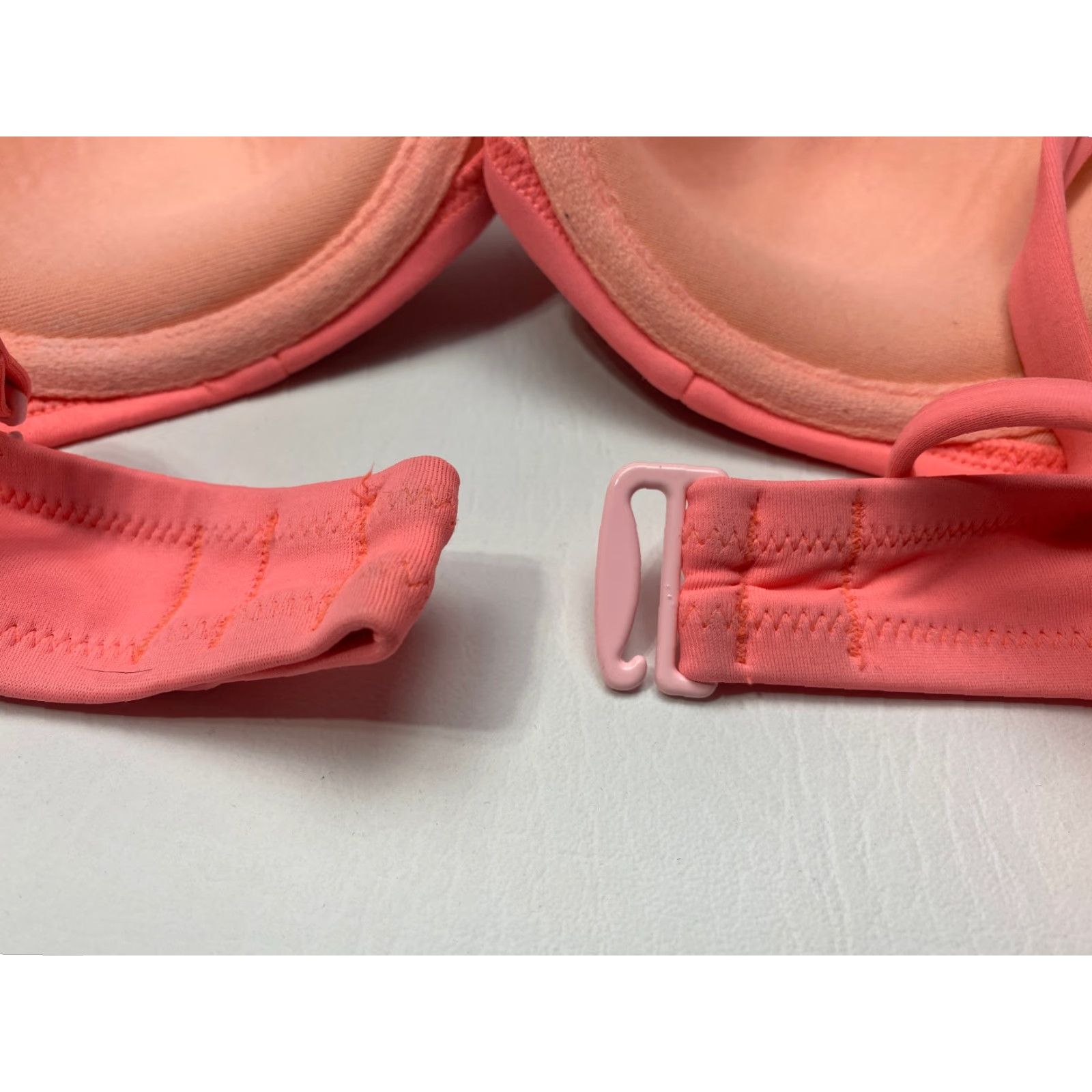 Victoria's Secret Victoria's Secret Bra 36C Push Up Padded Pink Black Trim 7761 - Women, Underwired, Lace, Solid, Nylon Blend, Hand Wash Only Size ONE SIZE - 4 Thumbnail