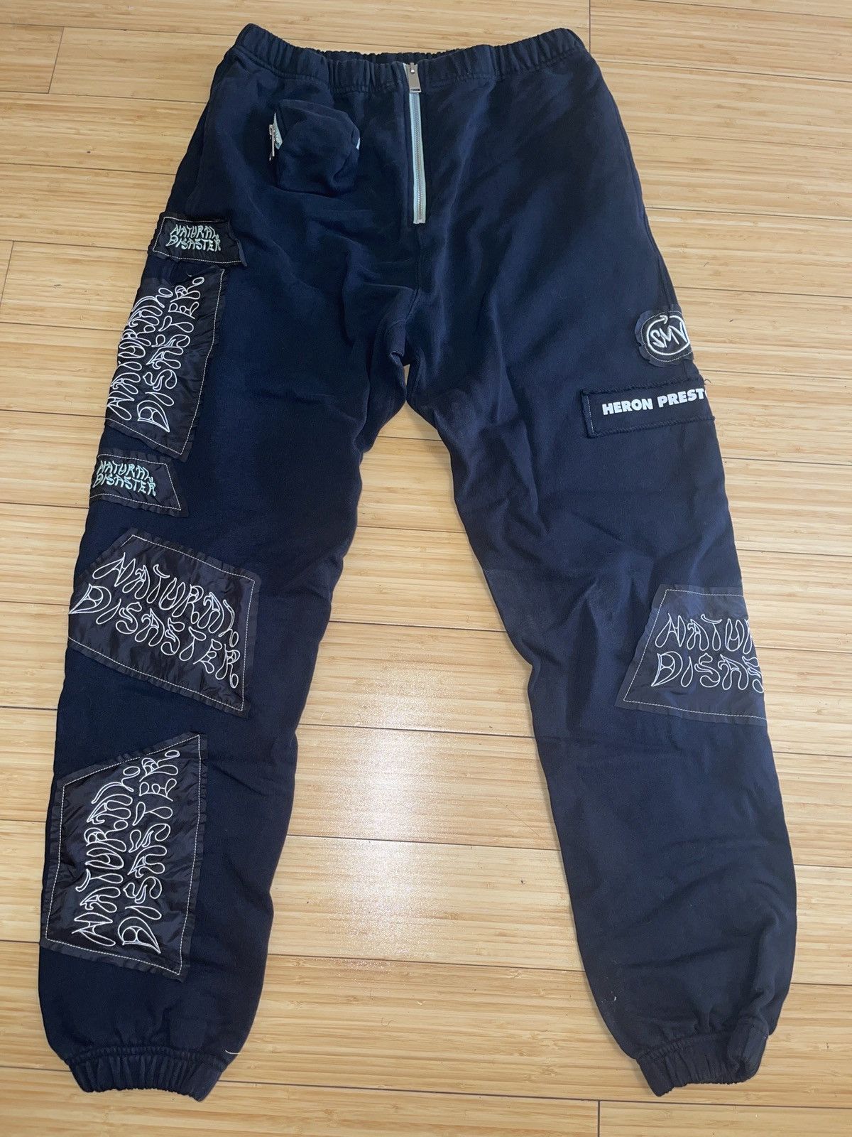 image of Heron Preston Sami Miro Vintage Edition Patch Lounge Pants in Black, Men's (Size 34)