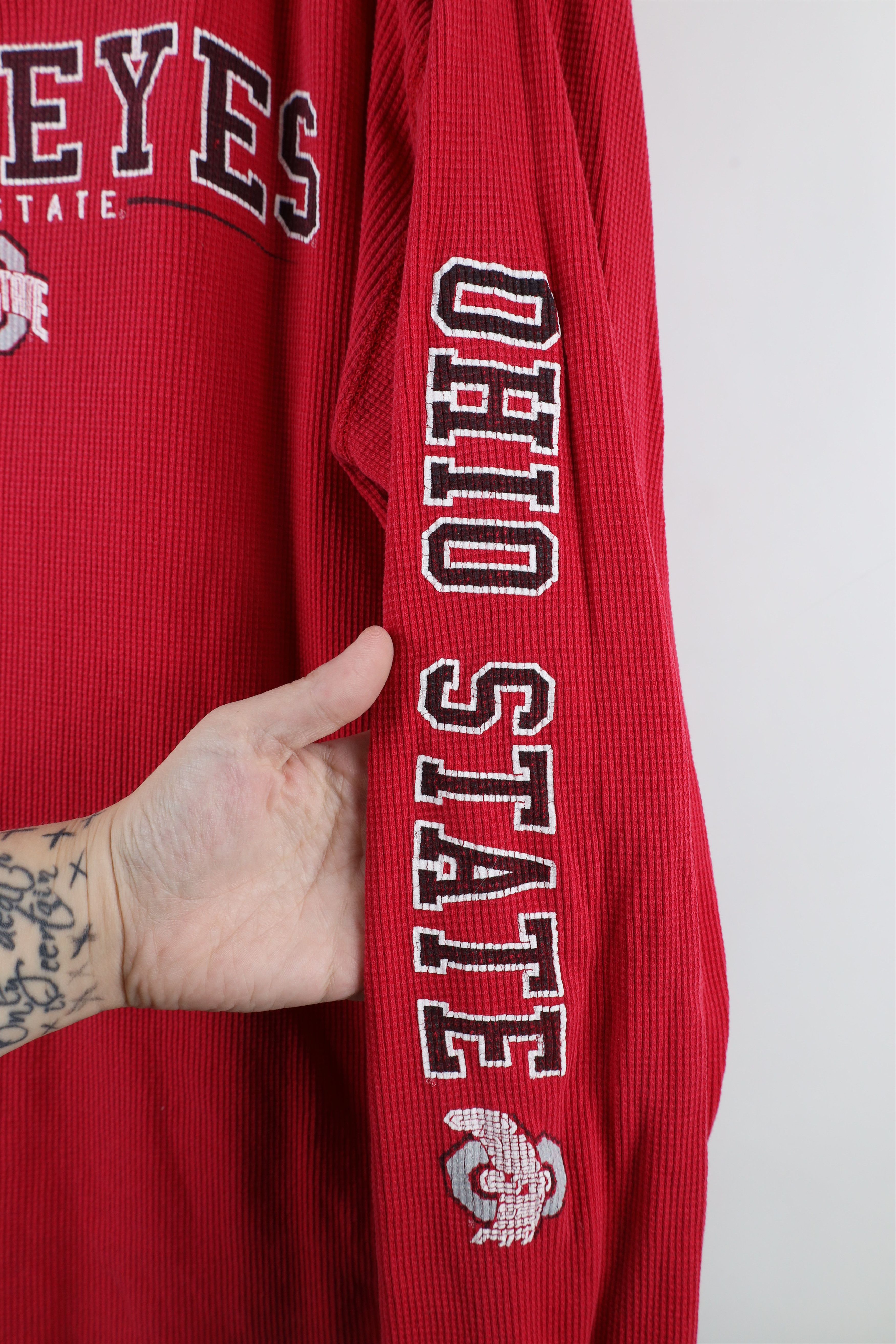 Vintage Vintage 90s Ohio State University Thermal Waffle T-Shirt Size US XXL / EU 58 / 5 - 4 Thumbnail