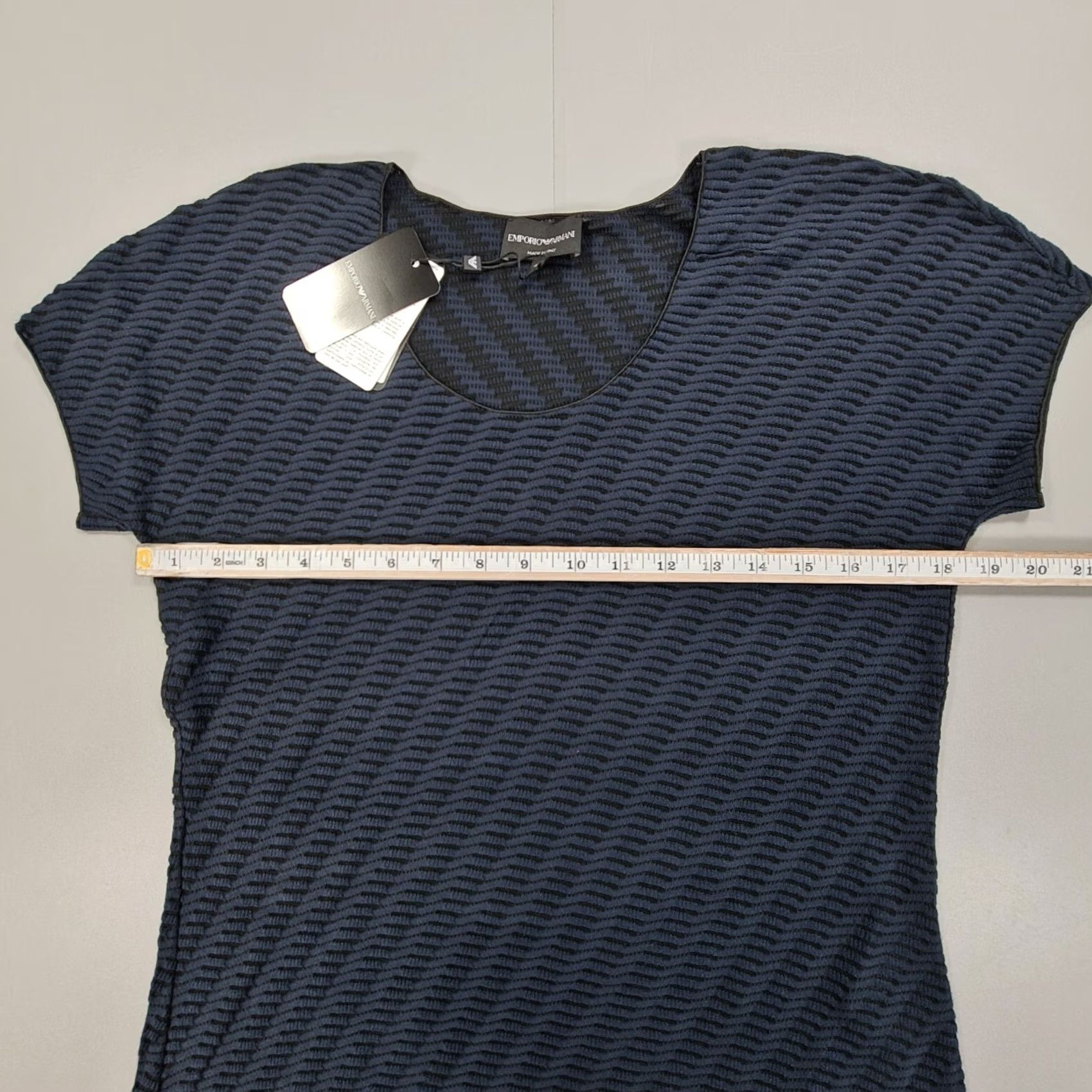 Emporio Armani Emporio Armani T Shirt Womens 16 UK IT 48 Knitted Top Short Sleeves Navy Blue Size XXL / US 16-18 / IT 52-54 - 5 Thumbnail