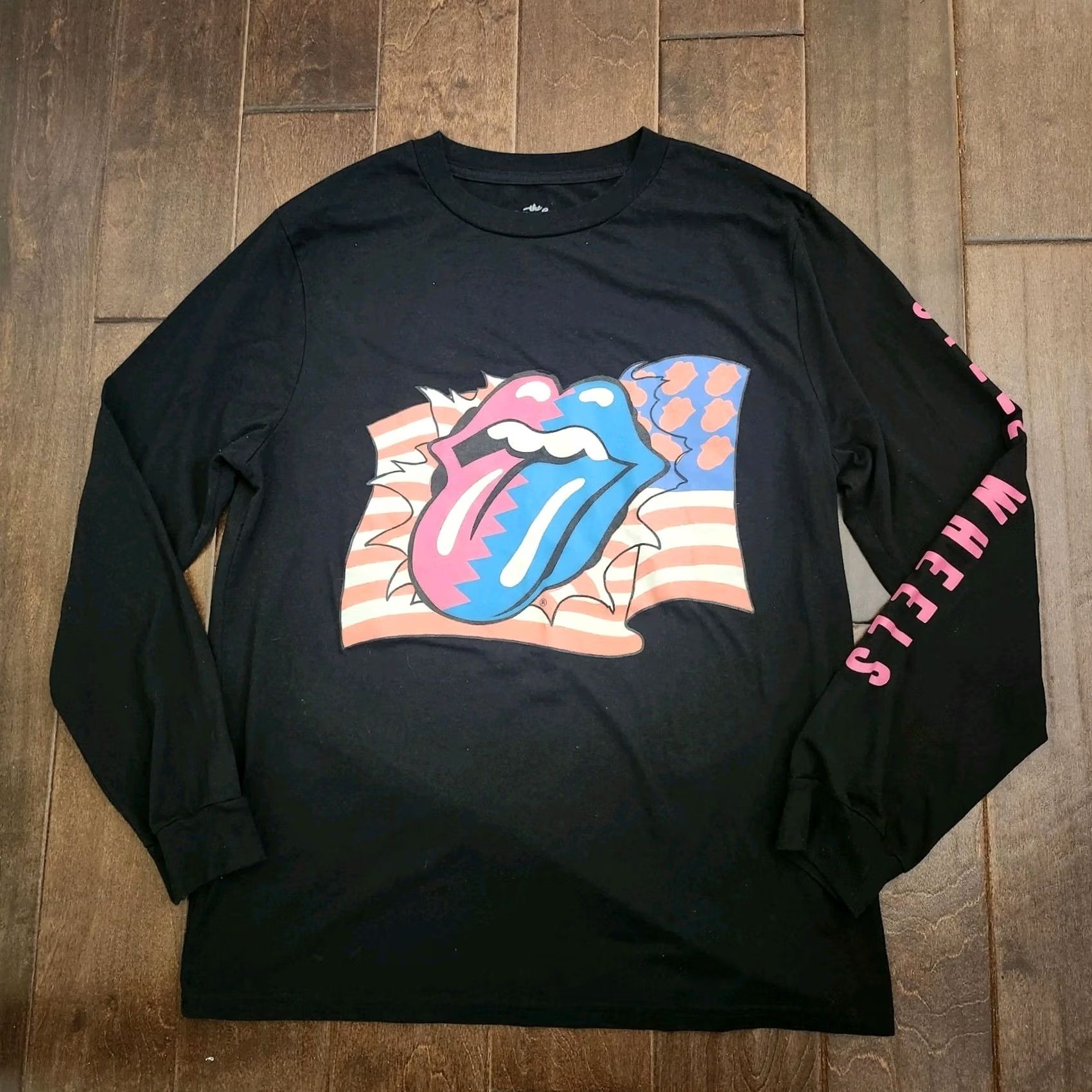 Vintage The Rolling Stones Steel Wheels Graphic T-shirt Men M Black Long Sleeve Crew Neck Logo Retro Band All Seasons Size US M / EU 48-50 / 2 - 2 Thumbnail