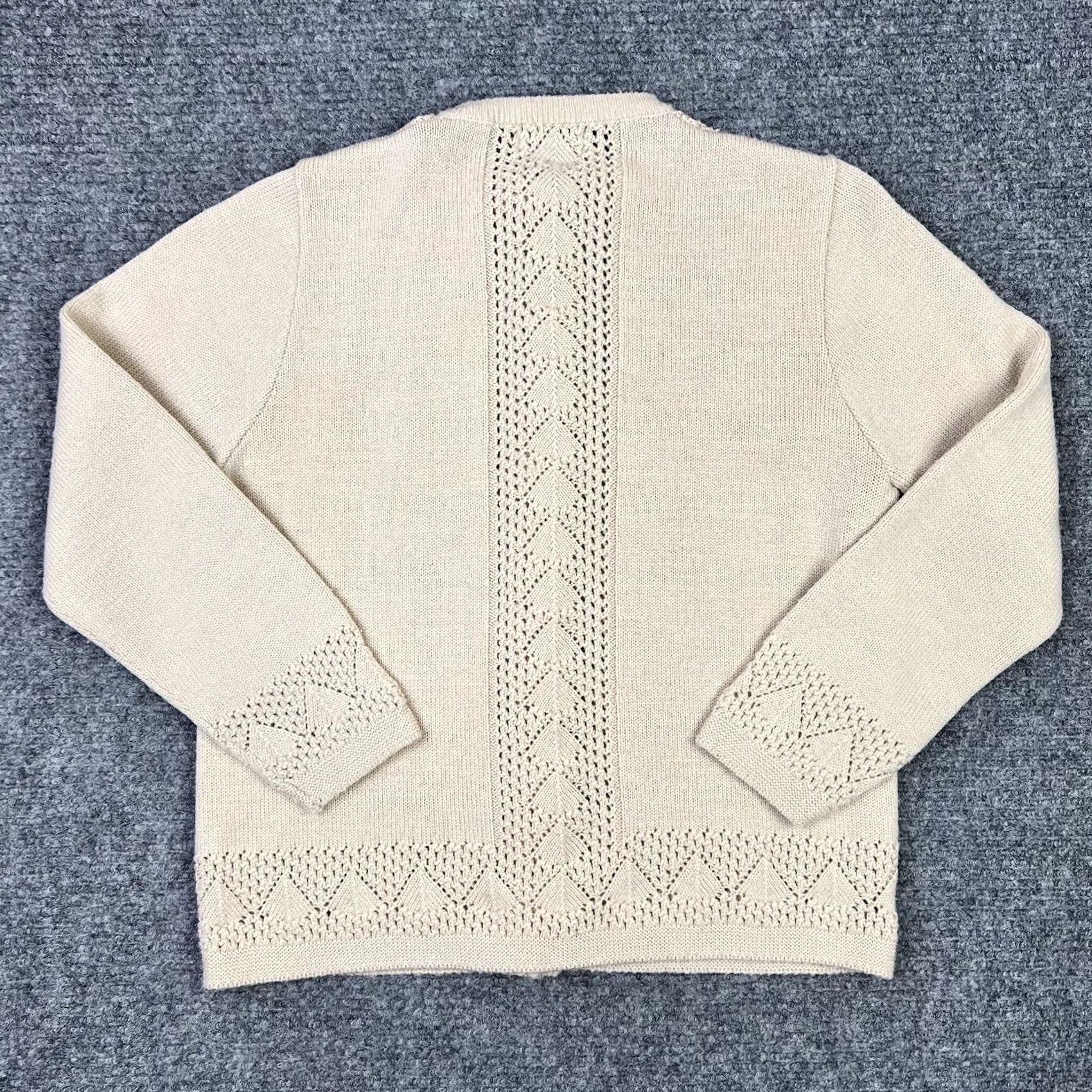Vintage VINTAGE Parkway Knits Cardigan Shirt Women M Beige 90s Knit Heavyweight Crew Neck Buttoned Size M / US 6-8 / IT 42-44 - 3 Thumbnail