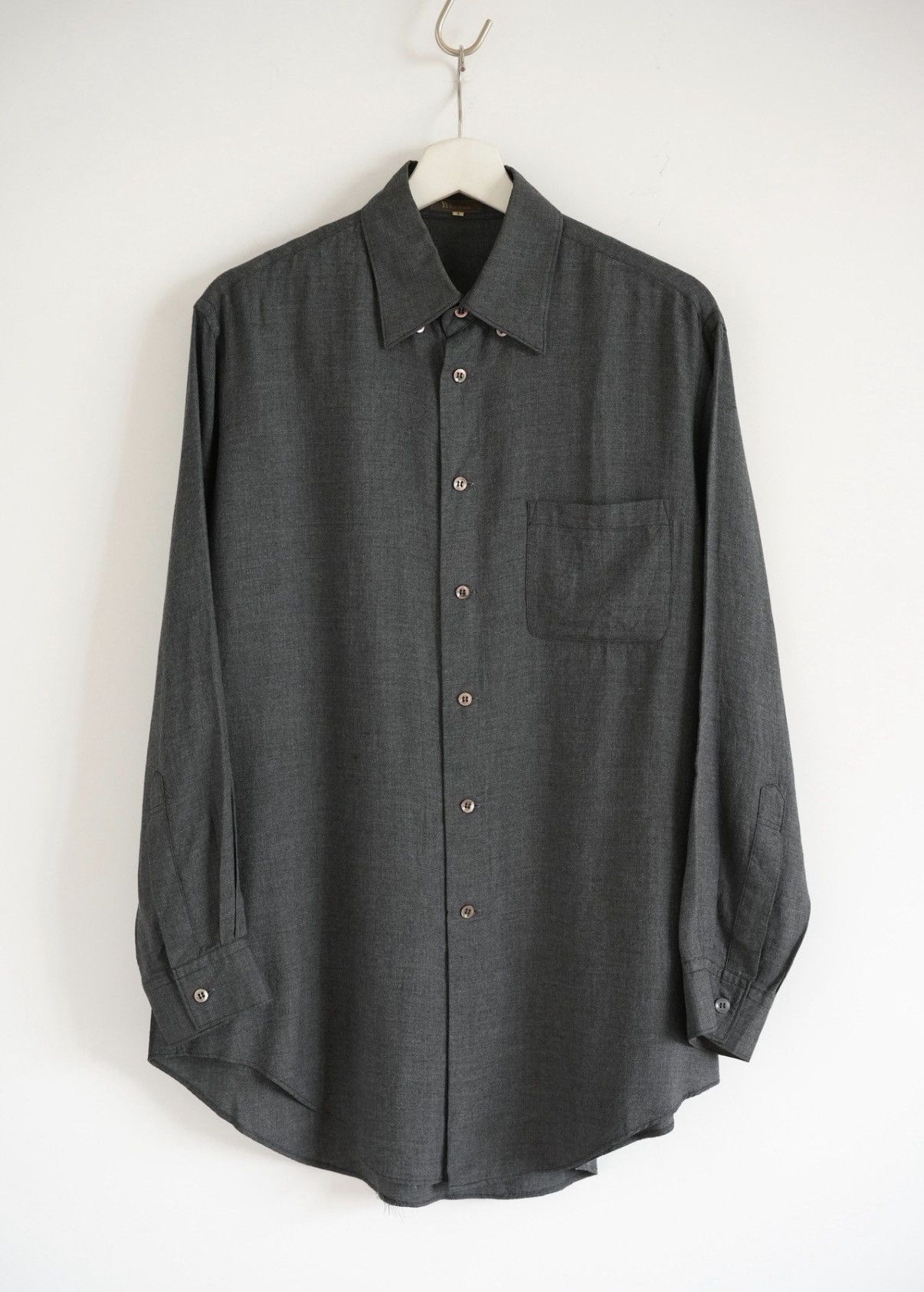 Yohji Yamamoto Yohji Yamamoto 00s Rayon Collar Button Grey Shirt K4 Size US M / EU 48-50 / 2 - 1 Thumbnail