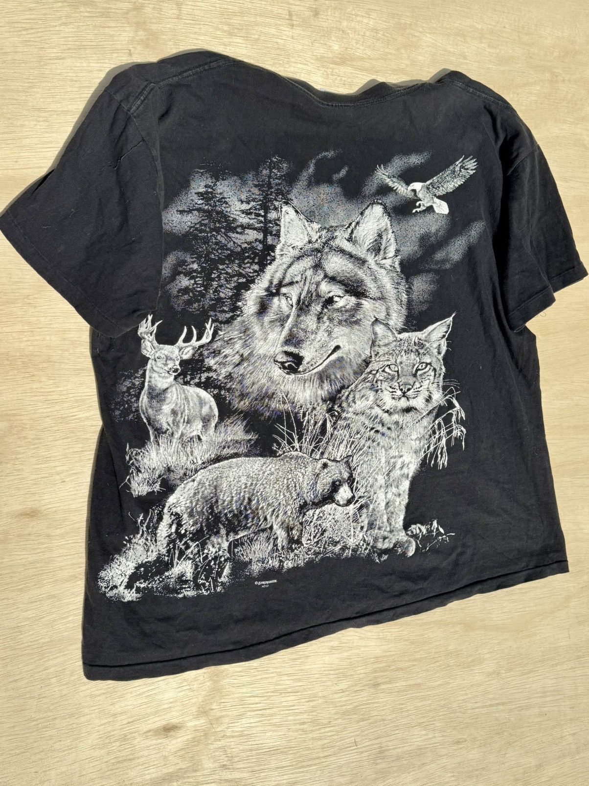Vintage Vintage 1990 Wolf Nature All Over Print Animal AOP T-Shirt Size US XL / EU 56 / 4 - 8 Thumbnail