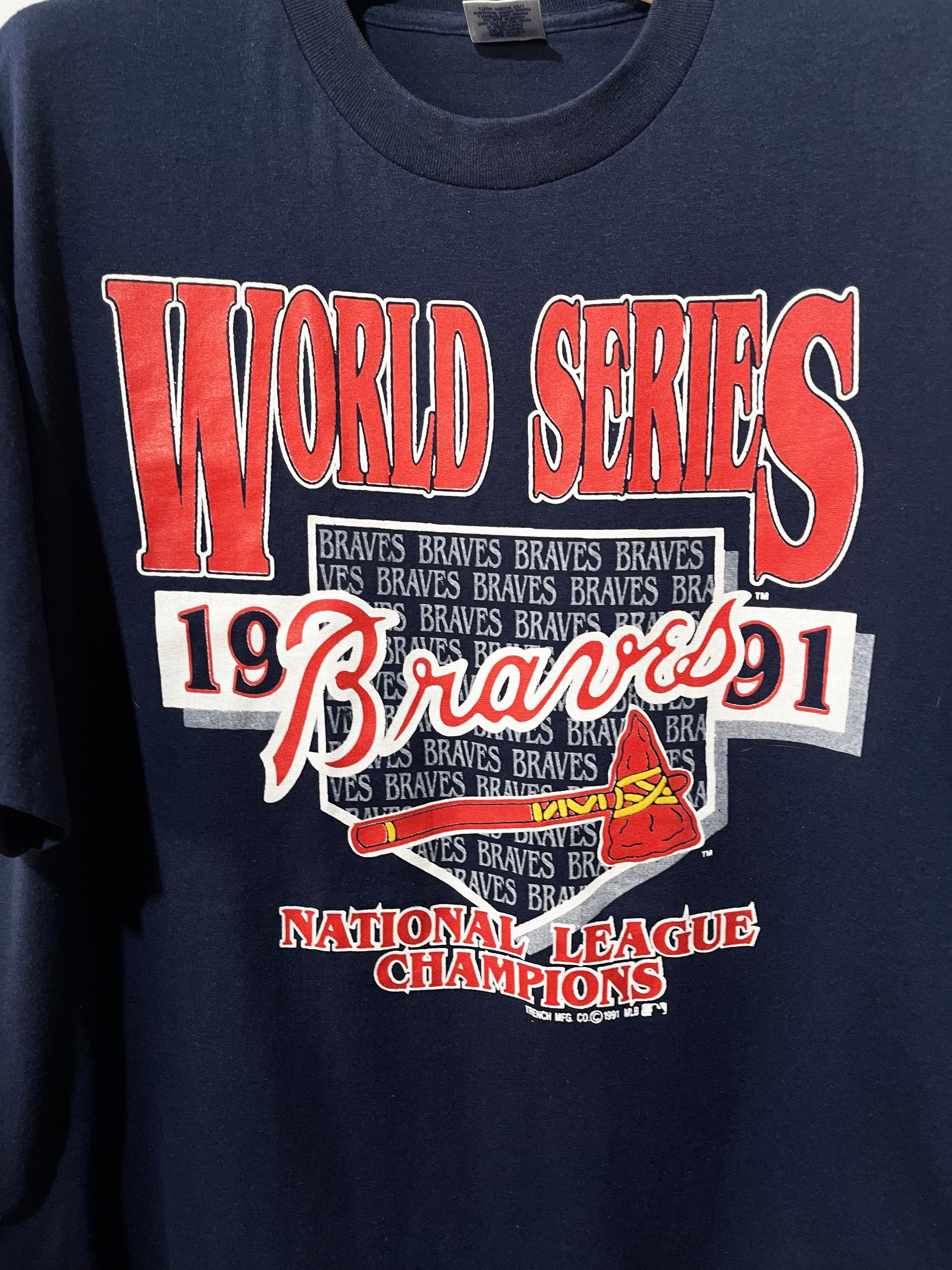 MLB × Vintage Vintage 90s Atlanta Braves MLB T-shirt Size US XL / EU 56 / 4 - 2 Thumbnail