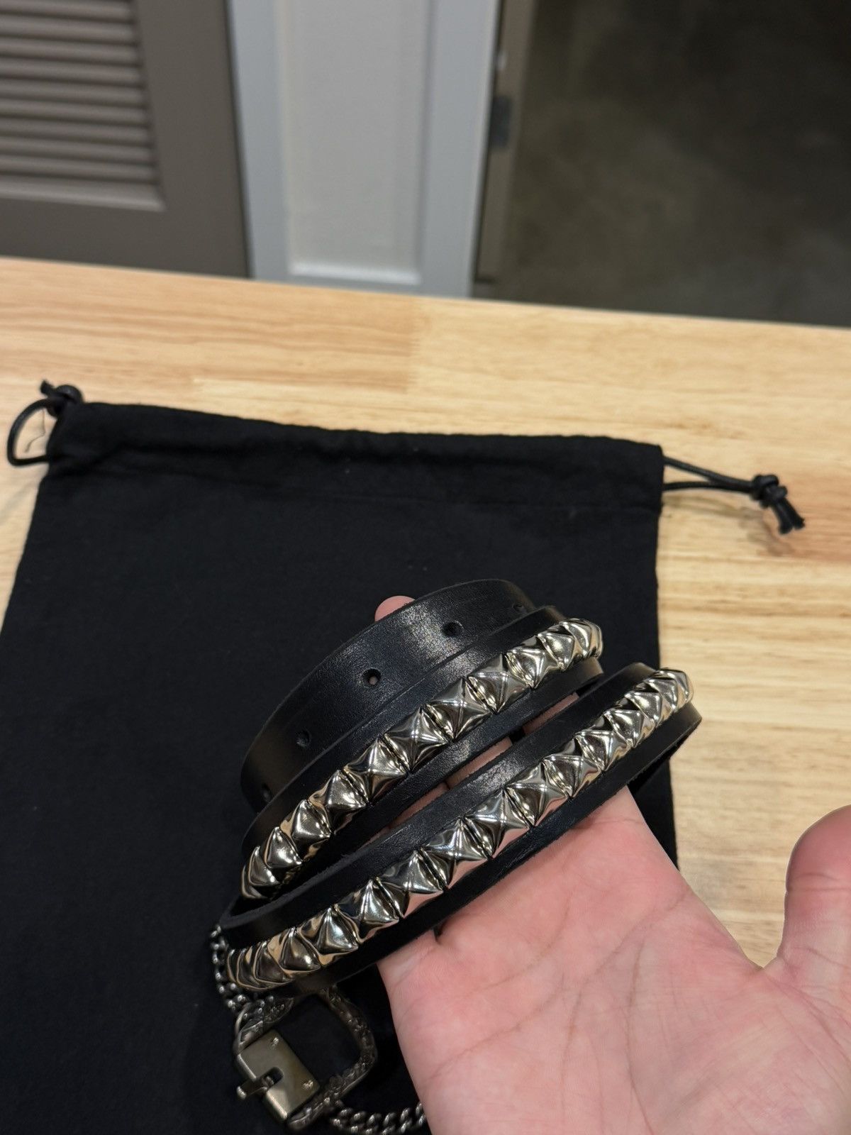 Enfants Riches Deprimes ERD Simple Rose Chain Studded Belt 100 Size 36 - 2 Thumbnail