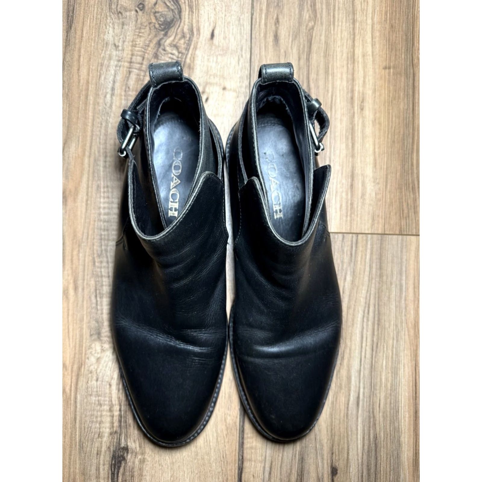 Coach Coach G1396 Fine Grain Leather Ankle Boots Black Buckle Chelsea Men’s Size 9.5 D Shoe Size US 10 / EU 43 - 6 Thumbnail
