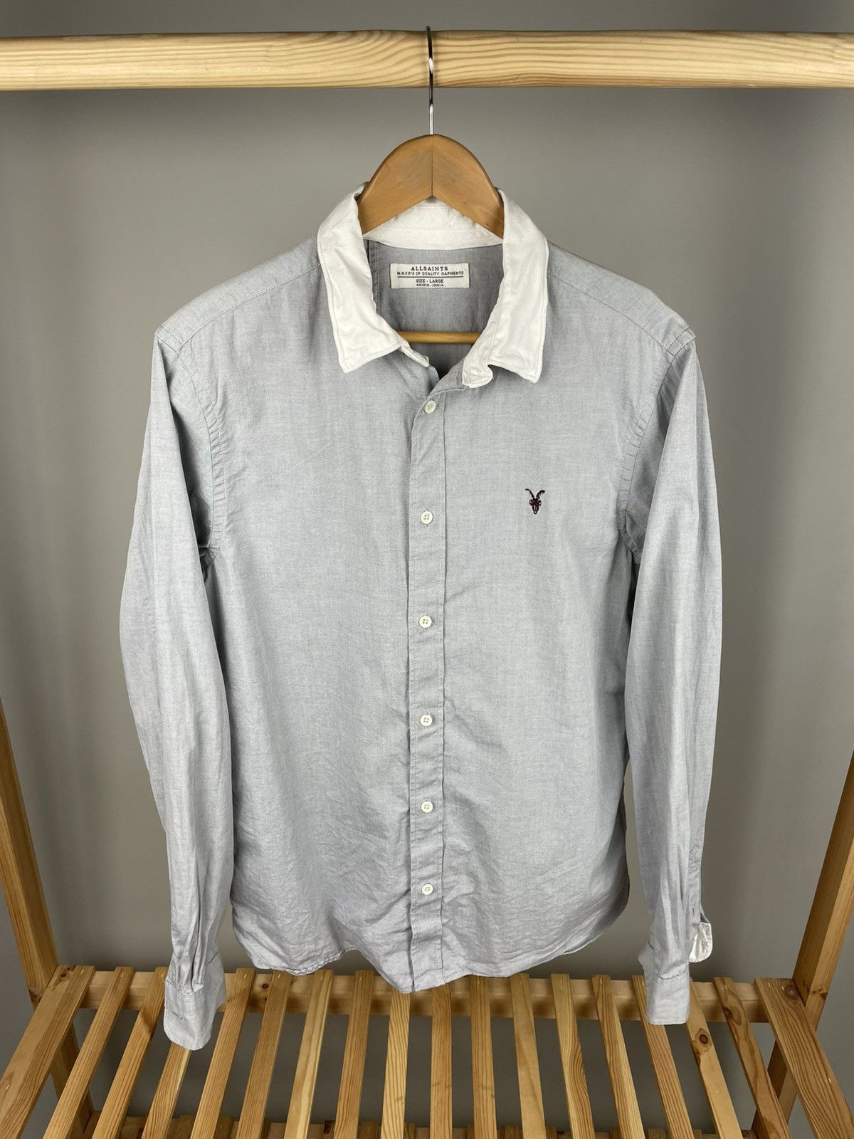 Allsaints × Designer Allsaints Danzig ls shirt cotton Size US L / EU 52-54 / 3 - 1 Thumbnail
