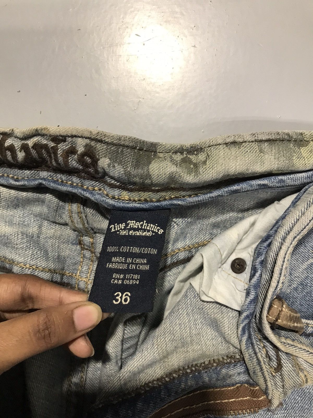 Southpole Vintage live rechanics embroidered denim Size US 36 / EU 52 - 6 Thumbnail