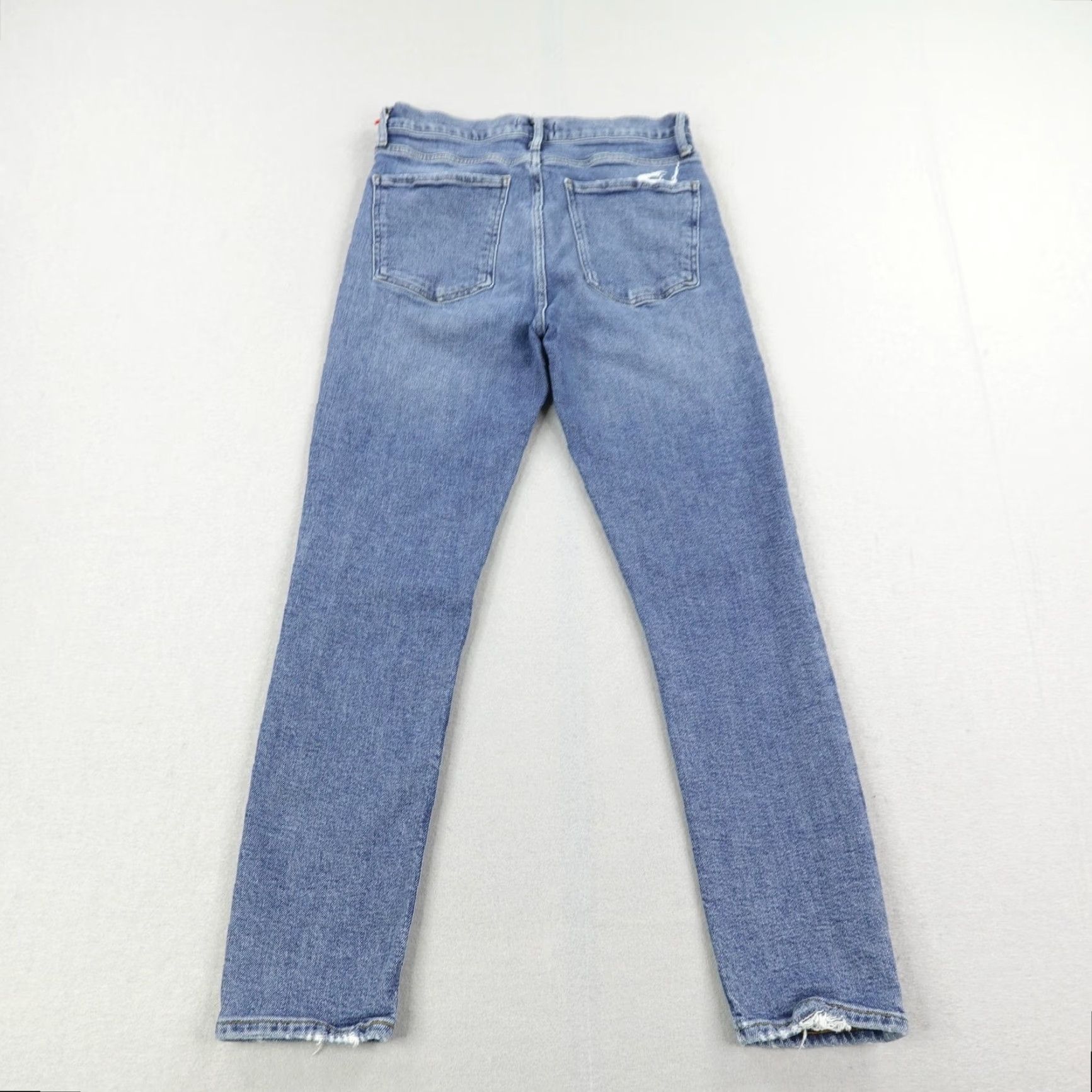 Agolde Agolde Jeans Womens 28 Blue Denim Nico Distressed High Rise Straight Button Fly Size 28" / US 6 / IT 42 - 4 Thumbnail