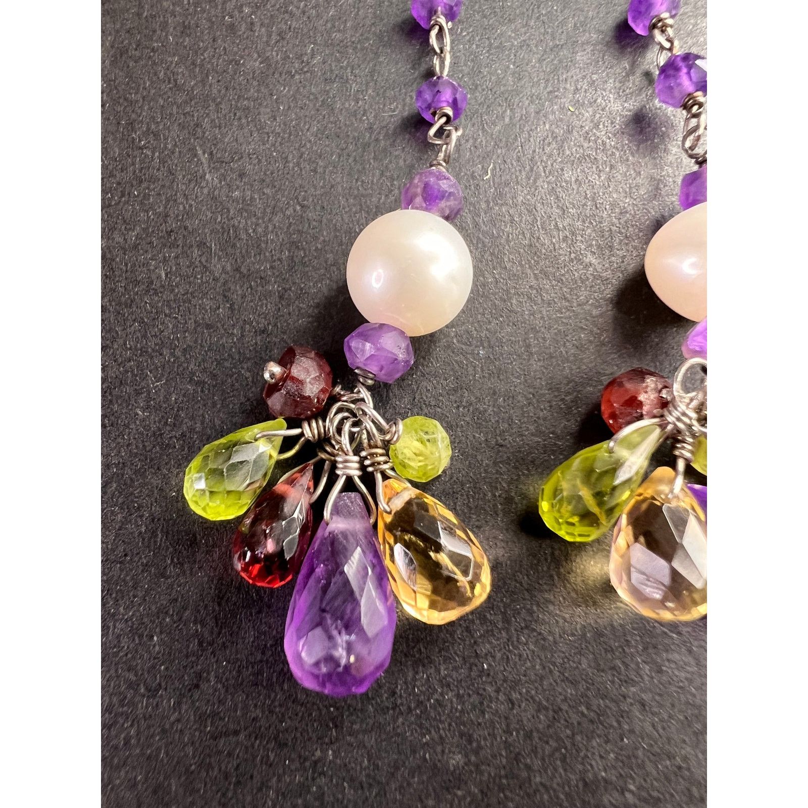Other Multi gemstone cluster dangle earrings in sterling silver Size ONE SIZE - 4 Thumbnail