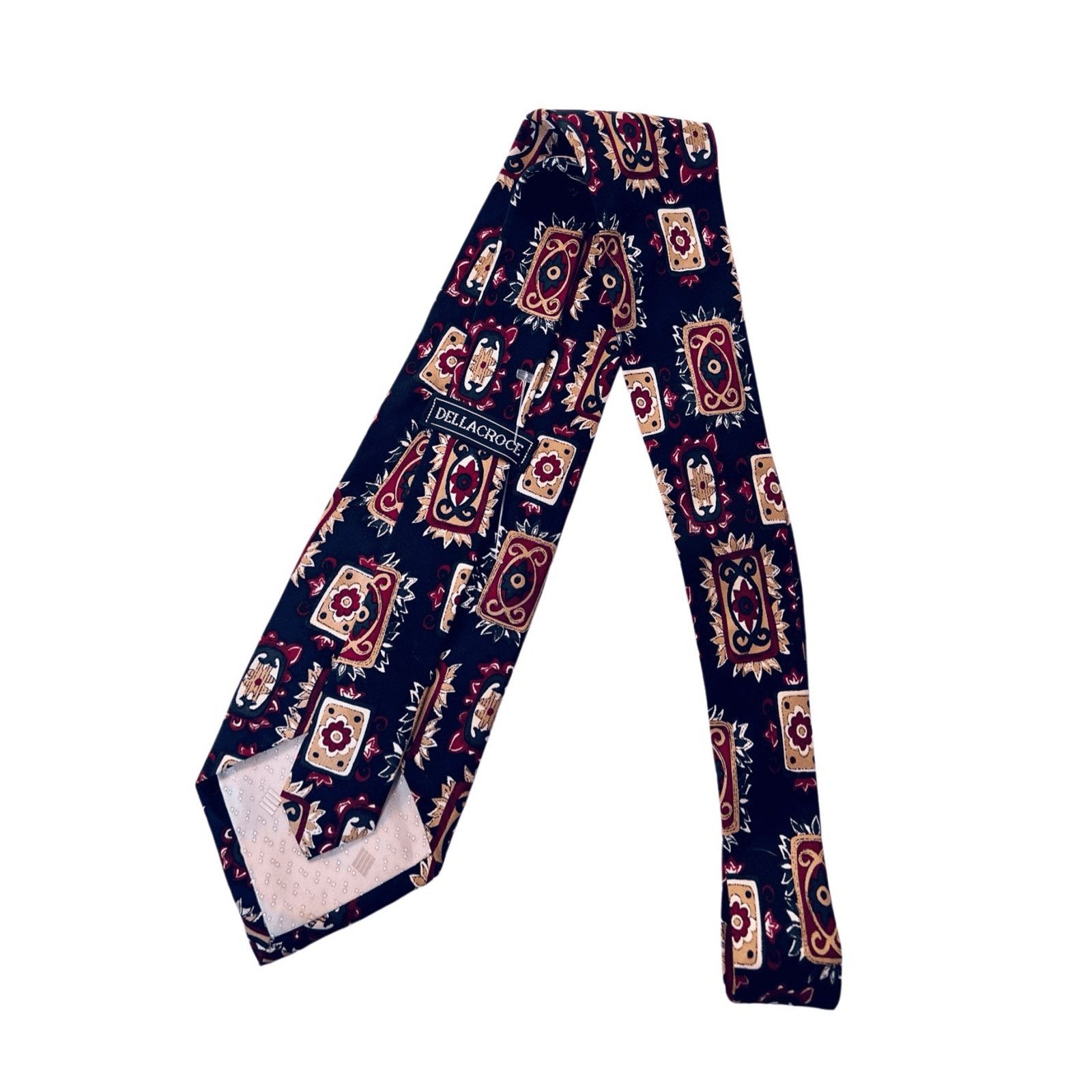 Other Dellacroce Art Nouveau Blue 100% Silk 56” x 4" Necktie Tie Size ONE SIZE - 4 Thumbnail