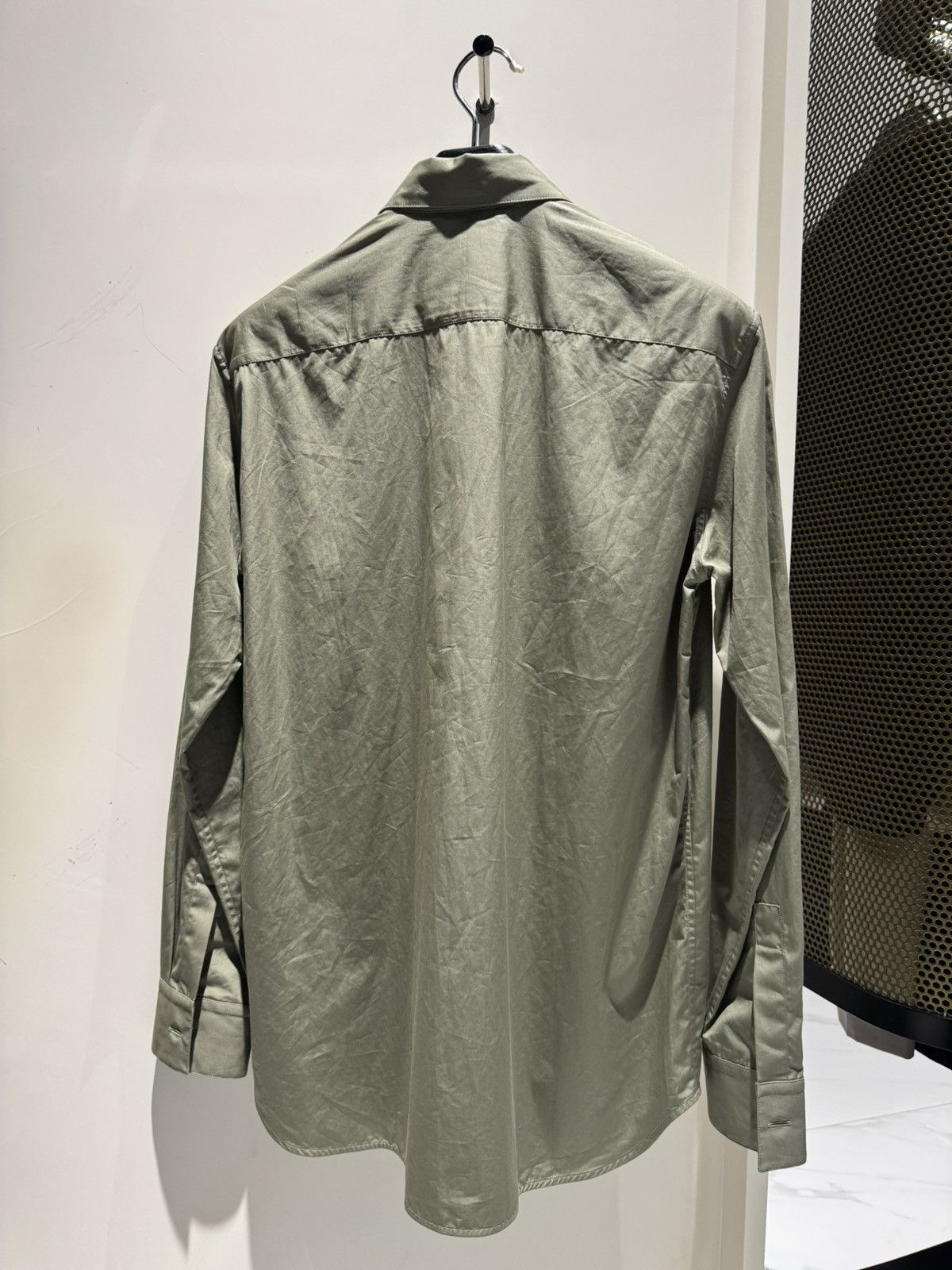 Jil Sander Size 39 Green Asymmetric Pocket Cotton Shirt - NWT Size US S / EU 44-46 / 1 - 2 Thumbnail