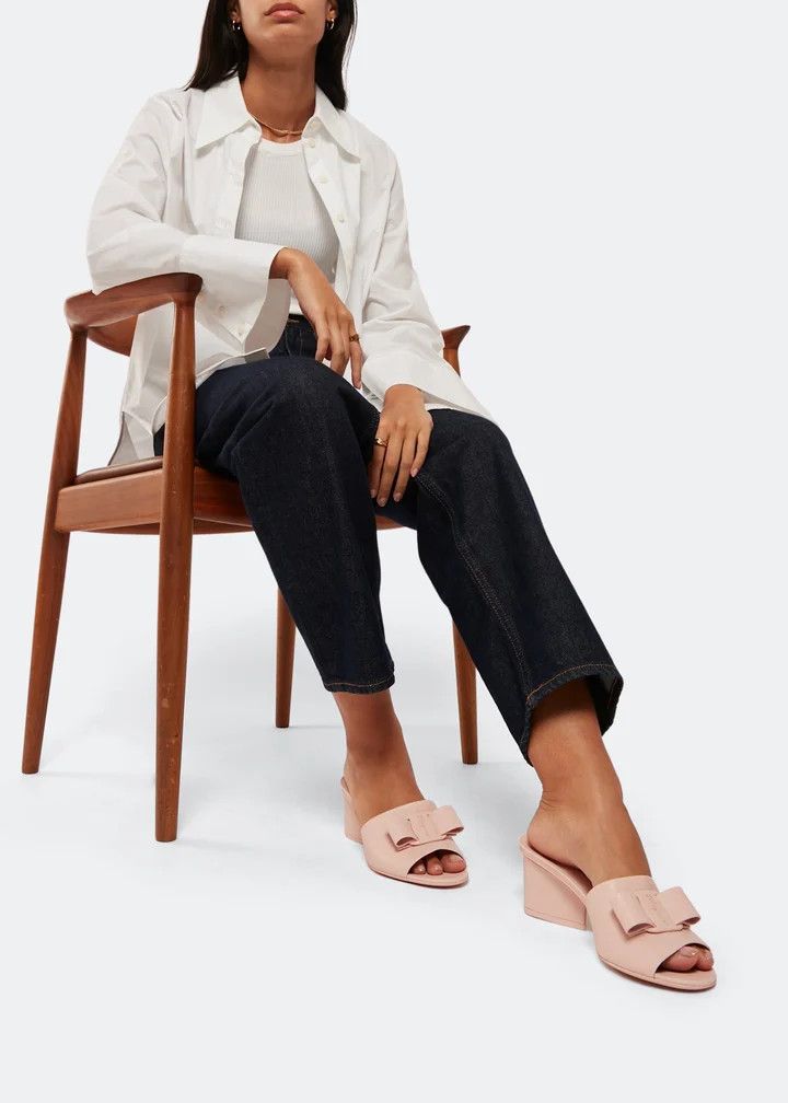Salvatore Ferragamo o1y0426 Covered Heel Mules in Light Pink Size US 7 / IT 37 - 4 Thumbnail