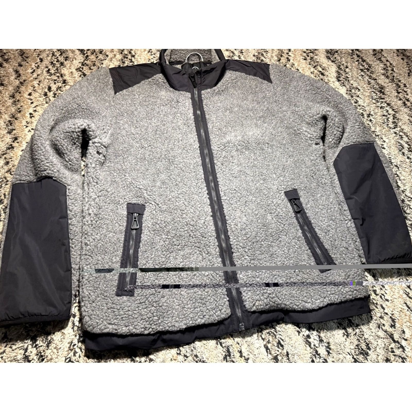 Vintage AETHER Narrows Jacket Men L Wool Fleece Deep Pile Gray Black Size US L / EU 52-54 / 3 - 2 Thumbnail