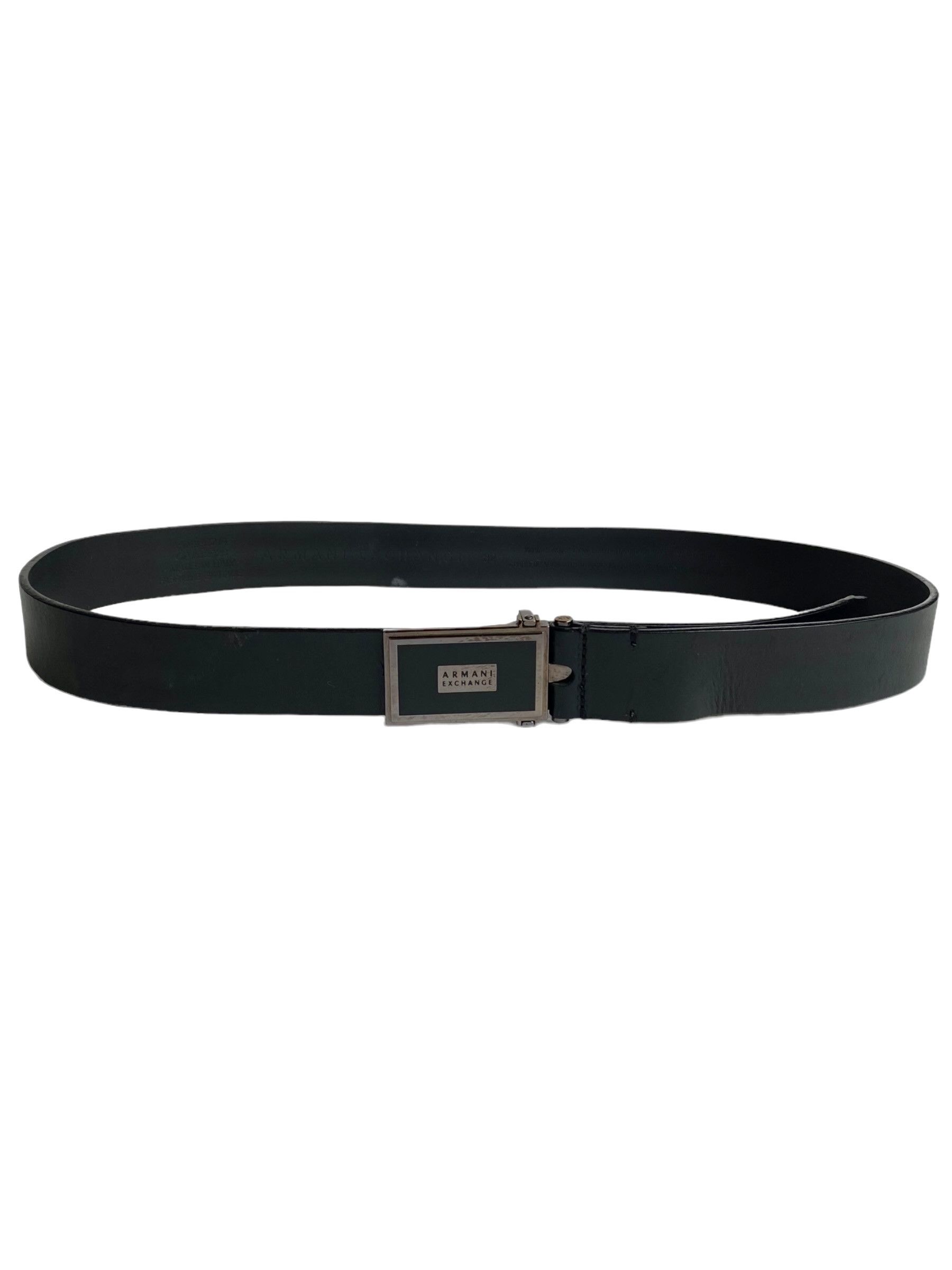 Armani Exchange Armani Exchange Black Leather Belt (32/M) Size 32 - 1 Thumbnail